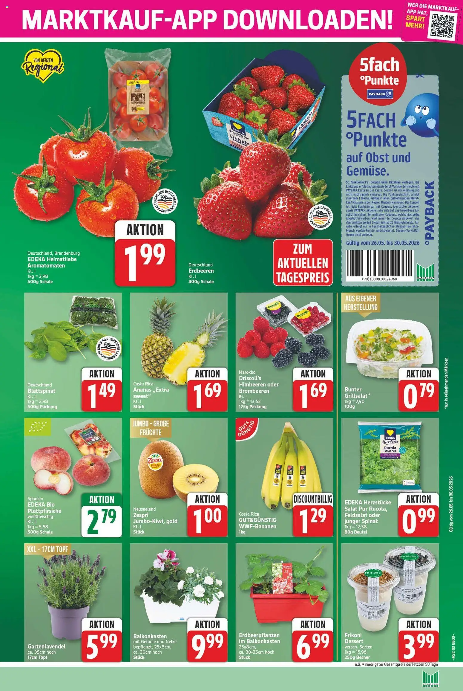 Marktkauf Prospekt – gültig ab 26.05.2026 | Seite: 3 | Produkte: Himbeeren, Rucola, Ananas, Erdbeeren