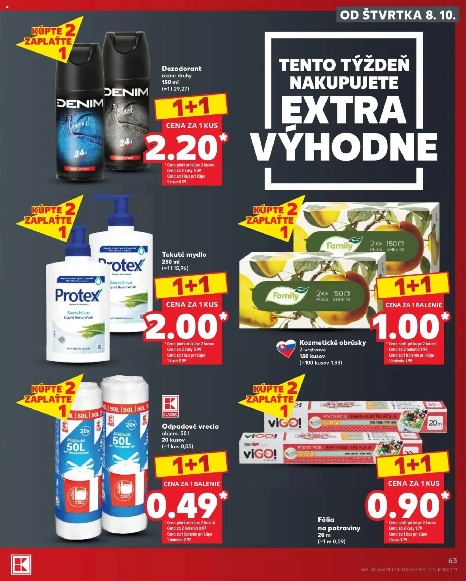 Nové Kaufland akcie – leták je platný od 08.10.2026 | Strana: 63 | Produkty: Fólia, Mydlo, Dezodorant, Soľ