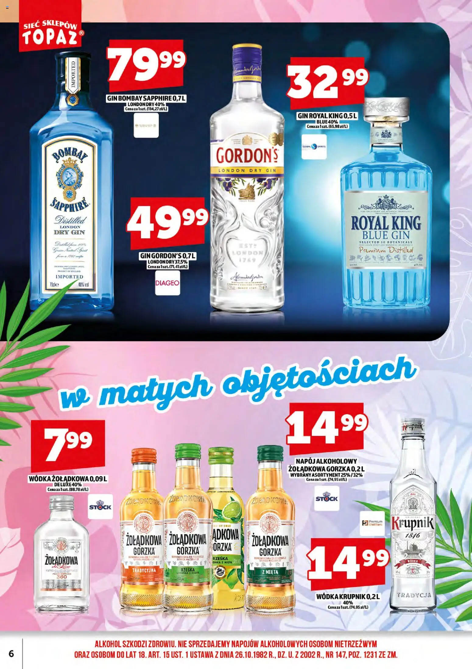 Topaz gazetka alkoholowa od 01.07.2026 | Strona: 8 | Produkty: Limonka, Gin Gordon's, Gin, Alkohol