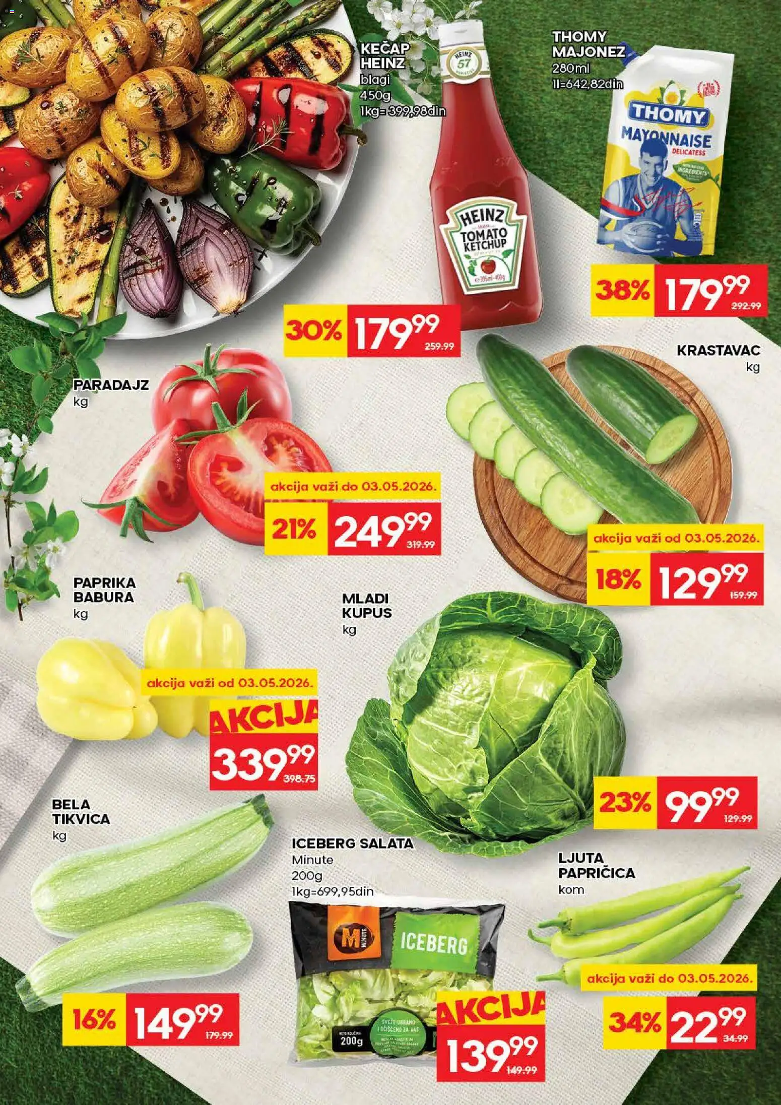 Mercator katalog - važi od 30.04.2026 | Strana: 5 | Proizvode: Iceberg salata, Kupus, Heinz, Paradajz