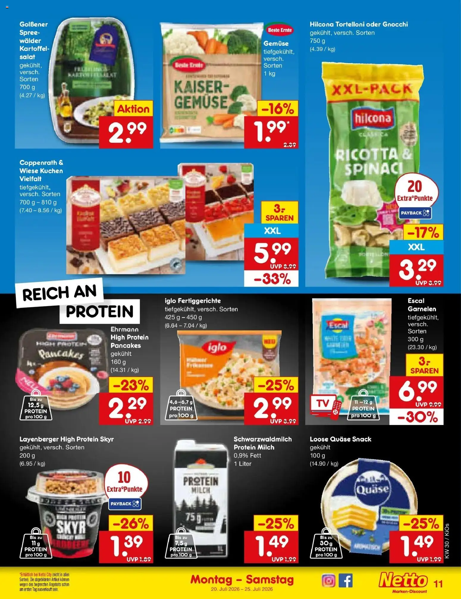 Netto Marken-Discount Prospekt Oberhaid – gültig ab 20.07.2026 | Seite: 17 | Produkte: Iglo, Skyr, Fertiggerichte, Kuchen
