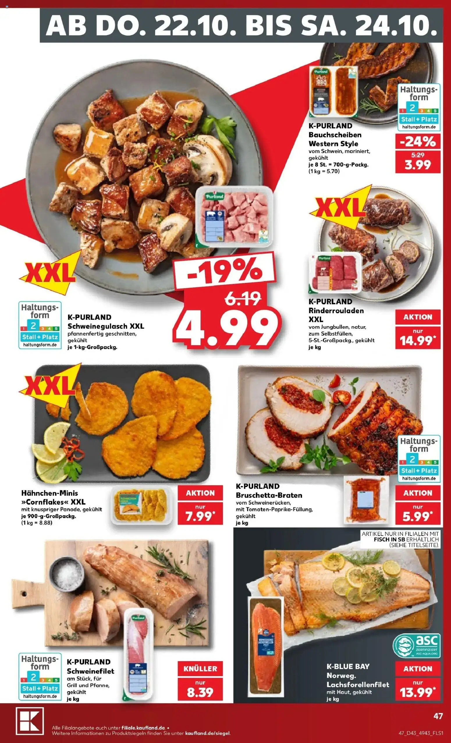 Prospekt Kaufland ab 19.10.2026 » Angebote Online zum Blättern | Seite: 51 | Produkte: Rinderrouladen, Grill, Schweinefilet, Fisch