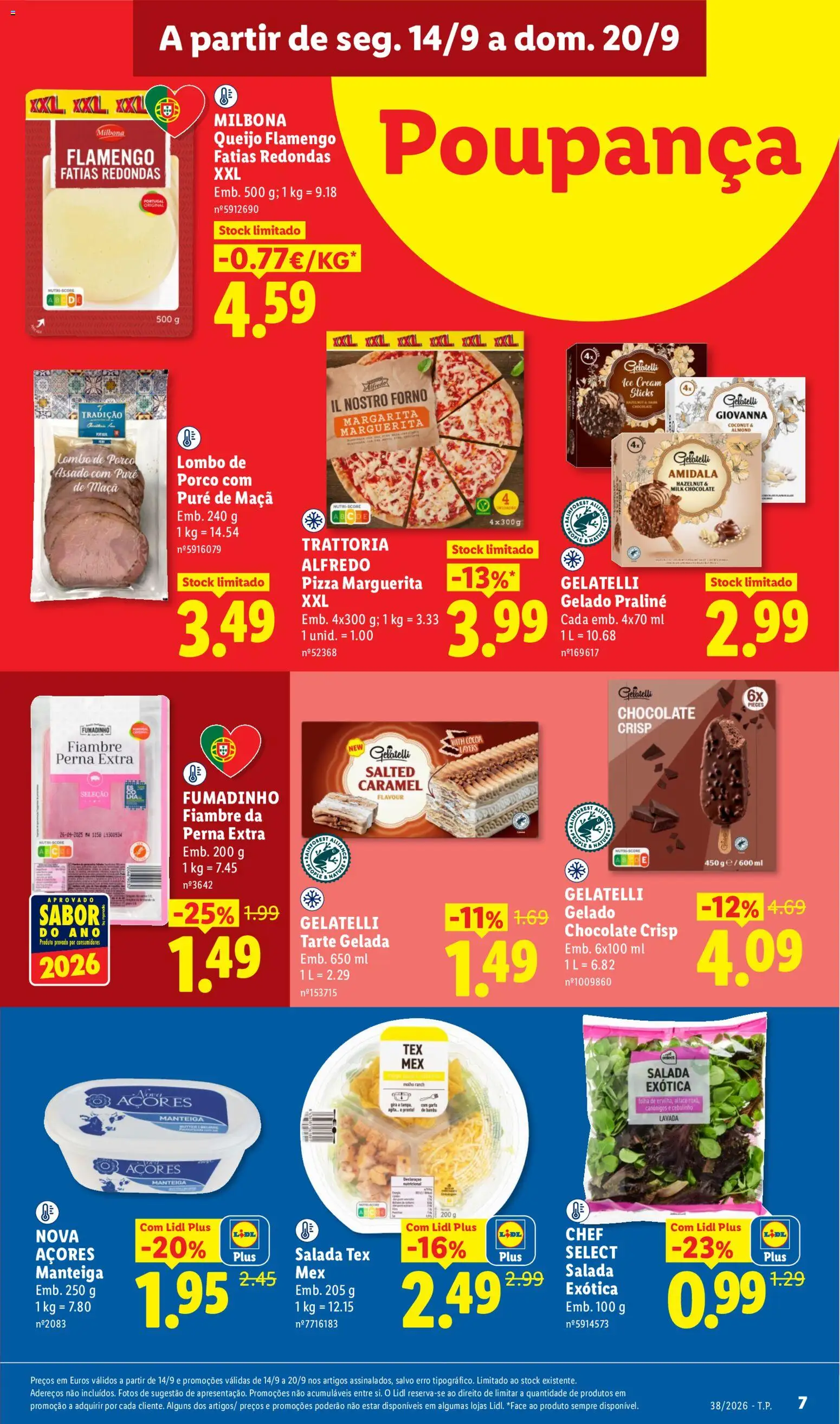 Lidl folheto │ válido de 14/09/2026 | Página: 9 | Produtos: Fiambre, Gelado, Manteiga, Salada