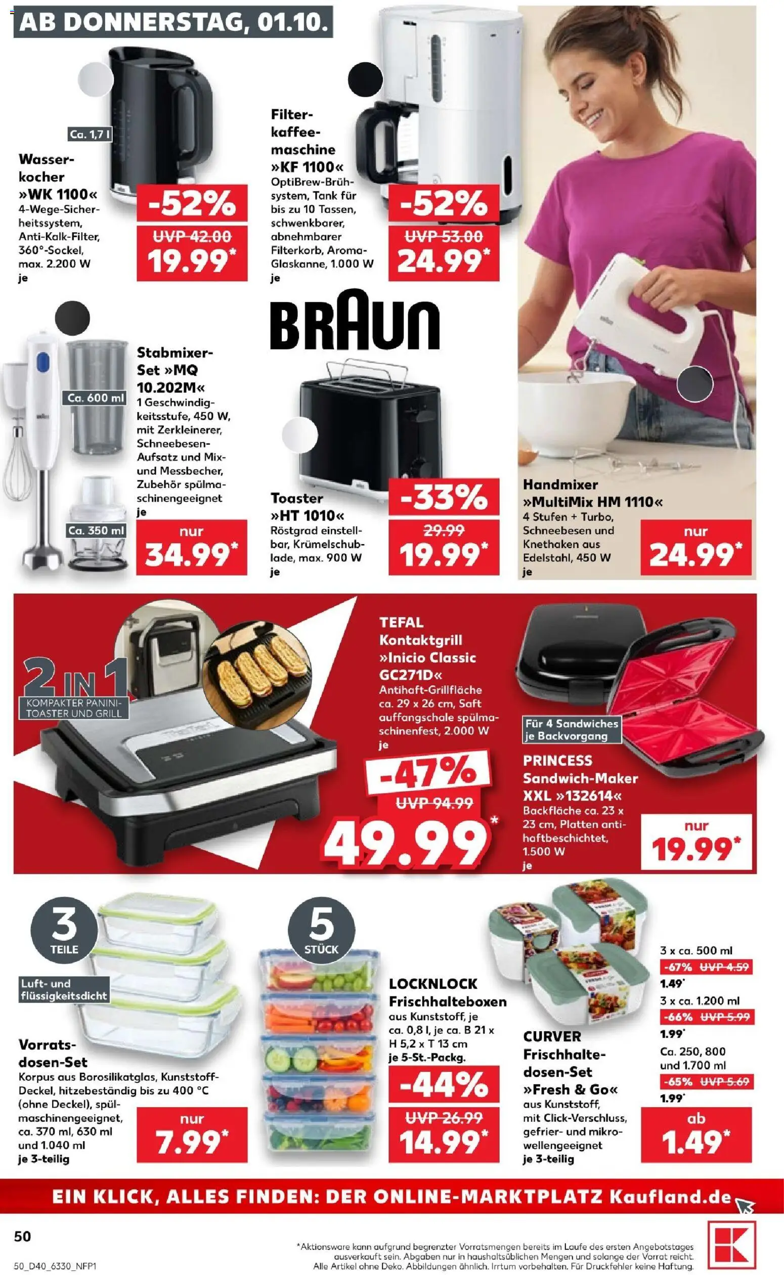 Kaufland Prospekt Kiel – gültig ab 01.10.2026 | Seite: 54 | Produkte: Sandwichmaker, Kocher, Handmixer, Saft