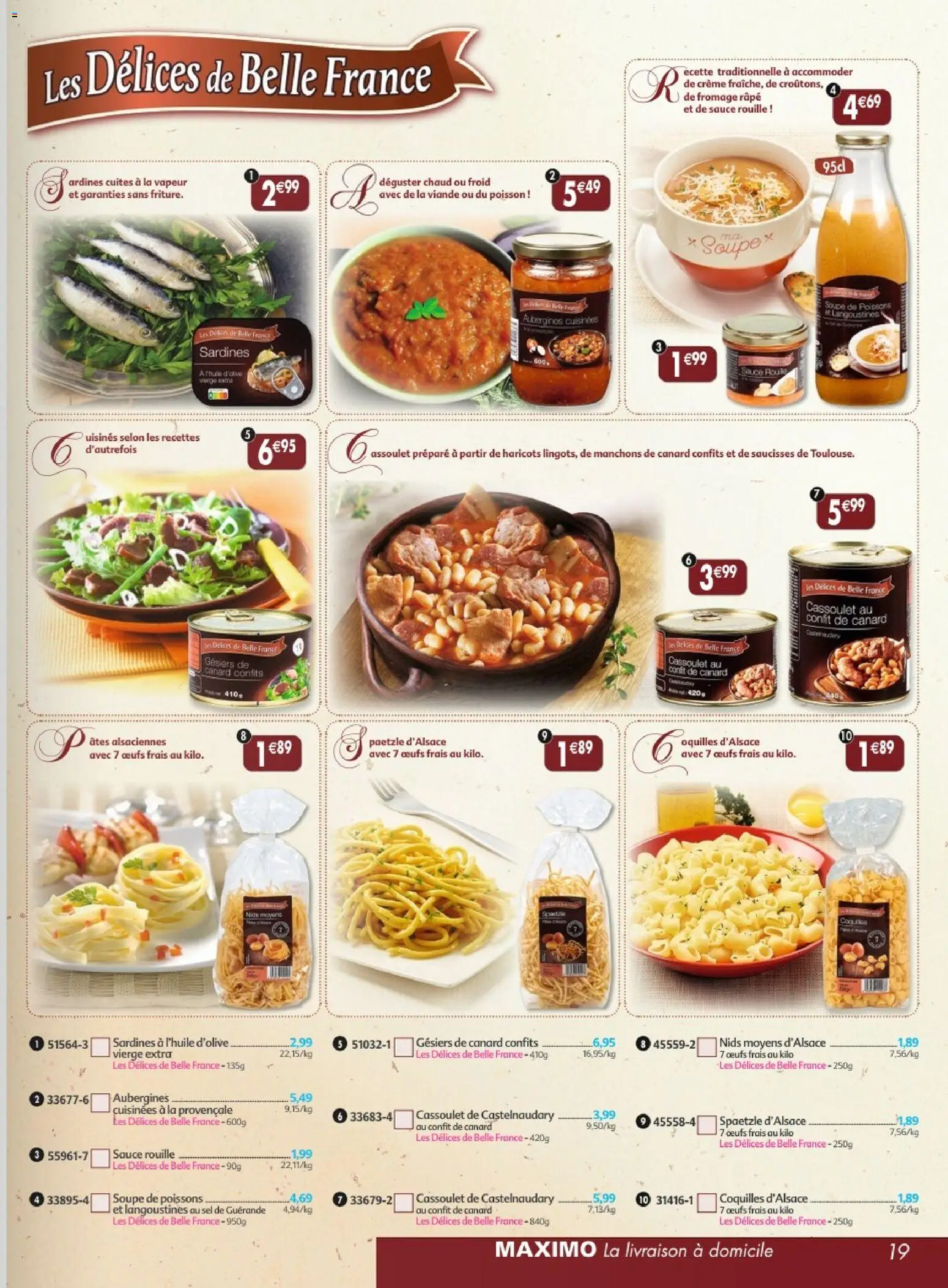 {H1} | Page: 19 | Produits: Soupe, Fromage râpé, Fromage, Œufs