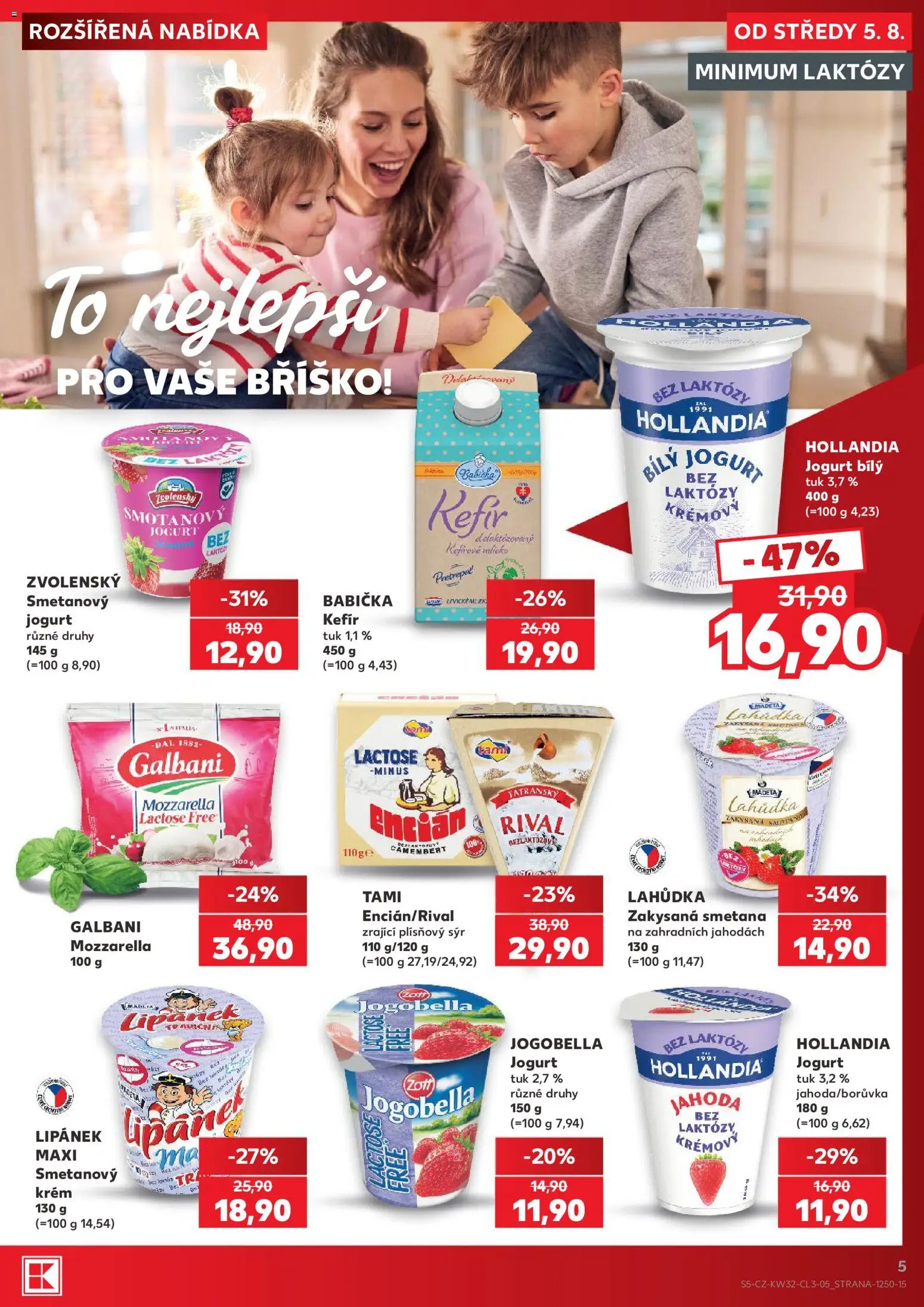 Kaufland leták - Plzeň Bory od 05.08.2026 | Strana: 5 | Produkty: Jogurt, Krém, Jogobella, Plísňový sýr