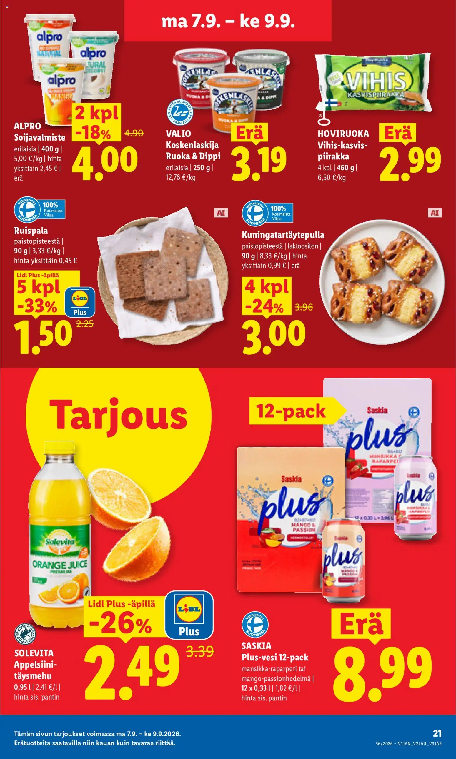 Lidl tarjoukset – voimassa 07/09/2026 alkaen | Sivu: 7 | Tuotteet: Piirakka