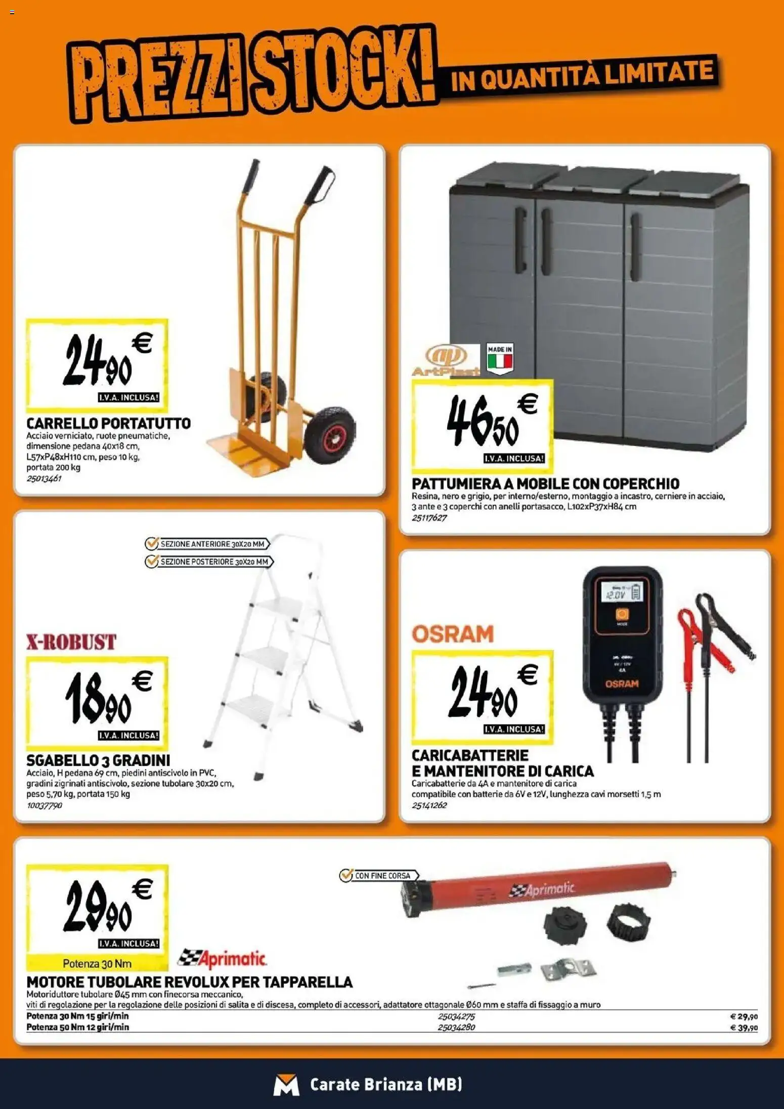Nuovo TECNOMAT catalogo Carate Brianza dal 27/08/2026 > offerte anteprima 🛍️ | Pagina: 17 | Prodotti: Mobile, Carrello, Pattumiera, Batterie