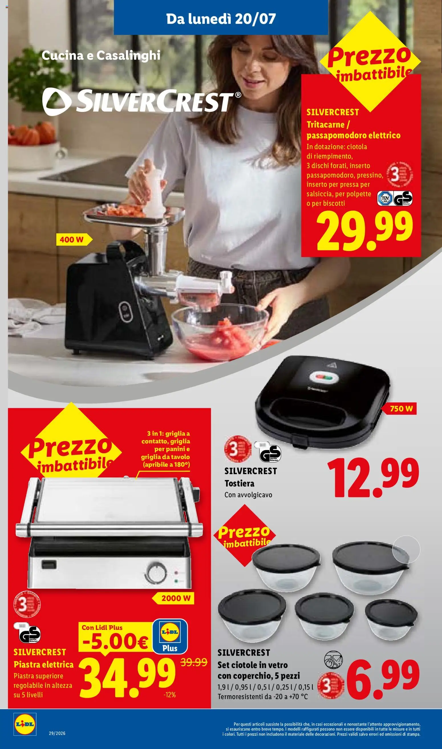 Volantino Lidl del 16/07/2026 | Pagina: 44 | Prodotti: Biscotti, Tritacarne, Tavolo, Polpette