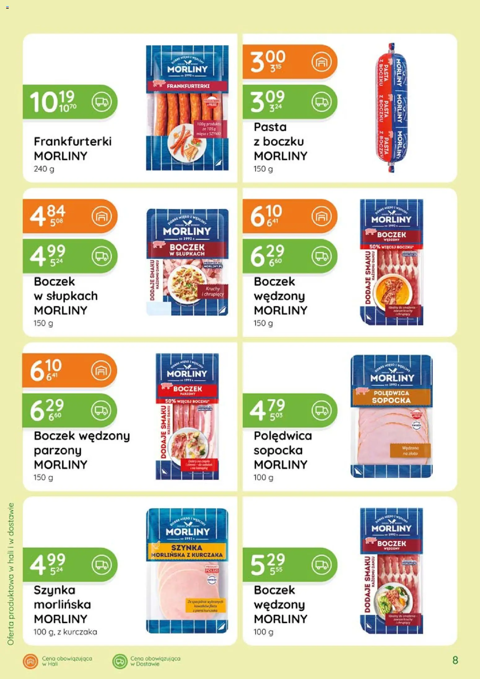Eurocash gazetka - Katalog Wędlin od 04.06.2026 | Strona: 8 | Produkty: Frankfurterki, Szynka, Boczek wędzony, Boczek