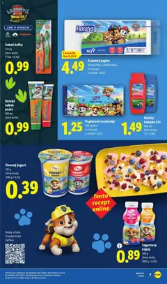 Lidl leták platný od 03.08.2026 | Strana: 47 | Produkty: Jogurt, Šampón, Toaletný papier, Zubná pasta