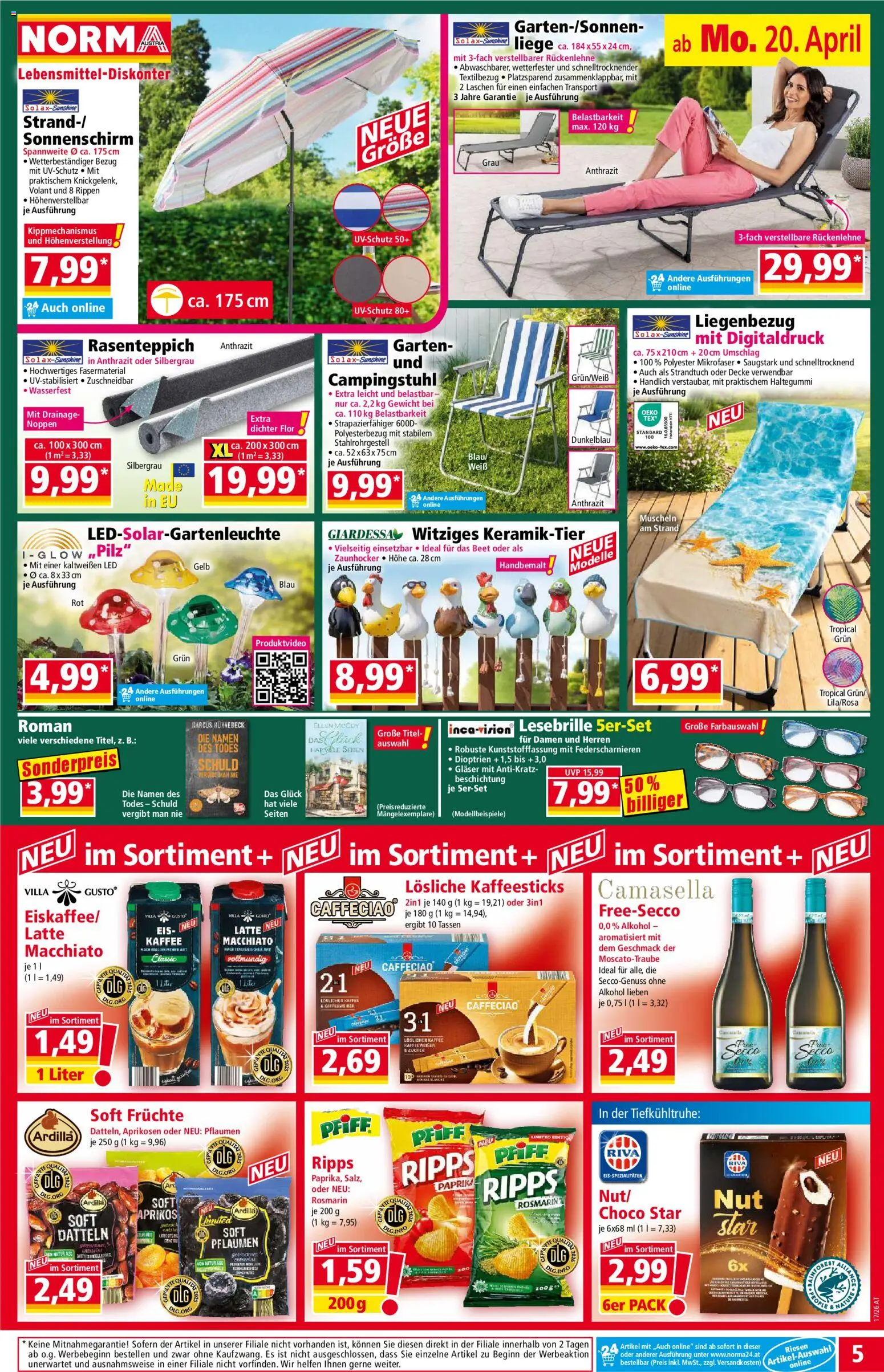 Norma Flugblatt gültig ab 20.04.2026 | Seite: 5 | Produkte: Eis, Gewicht, Decke, Kaffee