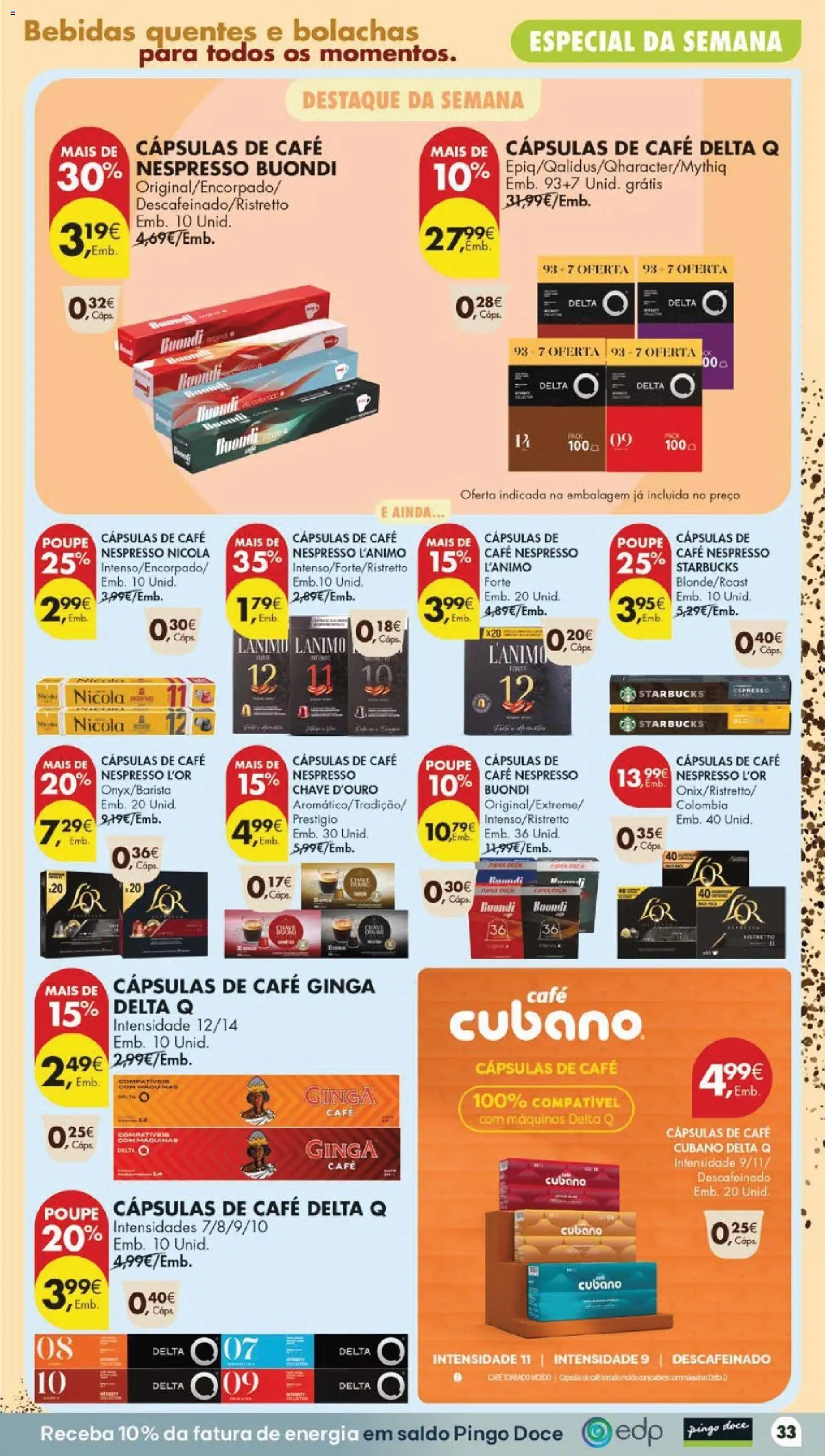 Pingo Doce Poupe Esta Semana Lojas Grandes │ válido de 22/09/2026 | Página: 35 | Produtos: Delta q, Bebidas, Nespresso, Café