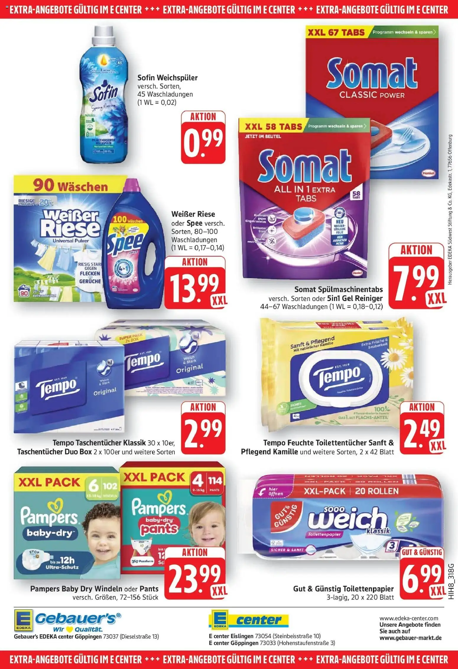 Edeka prospekt Göppingen – gültig ab 13.07.2026 | Seite: 32 | Produkte: Wasser, Spülmaschinentabs, Tempo, Toilettenpapier