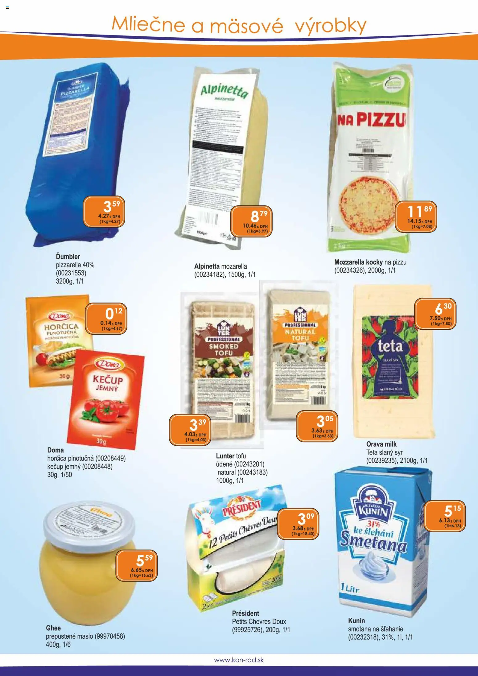 Nové KON - RAD akcie – leták je platný od 01.06.2026 | Strana: 40 | Produkty: Maslo, Tofu, Kečup, Smotana na šľahanie