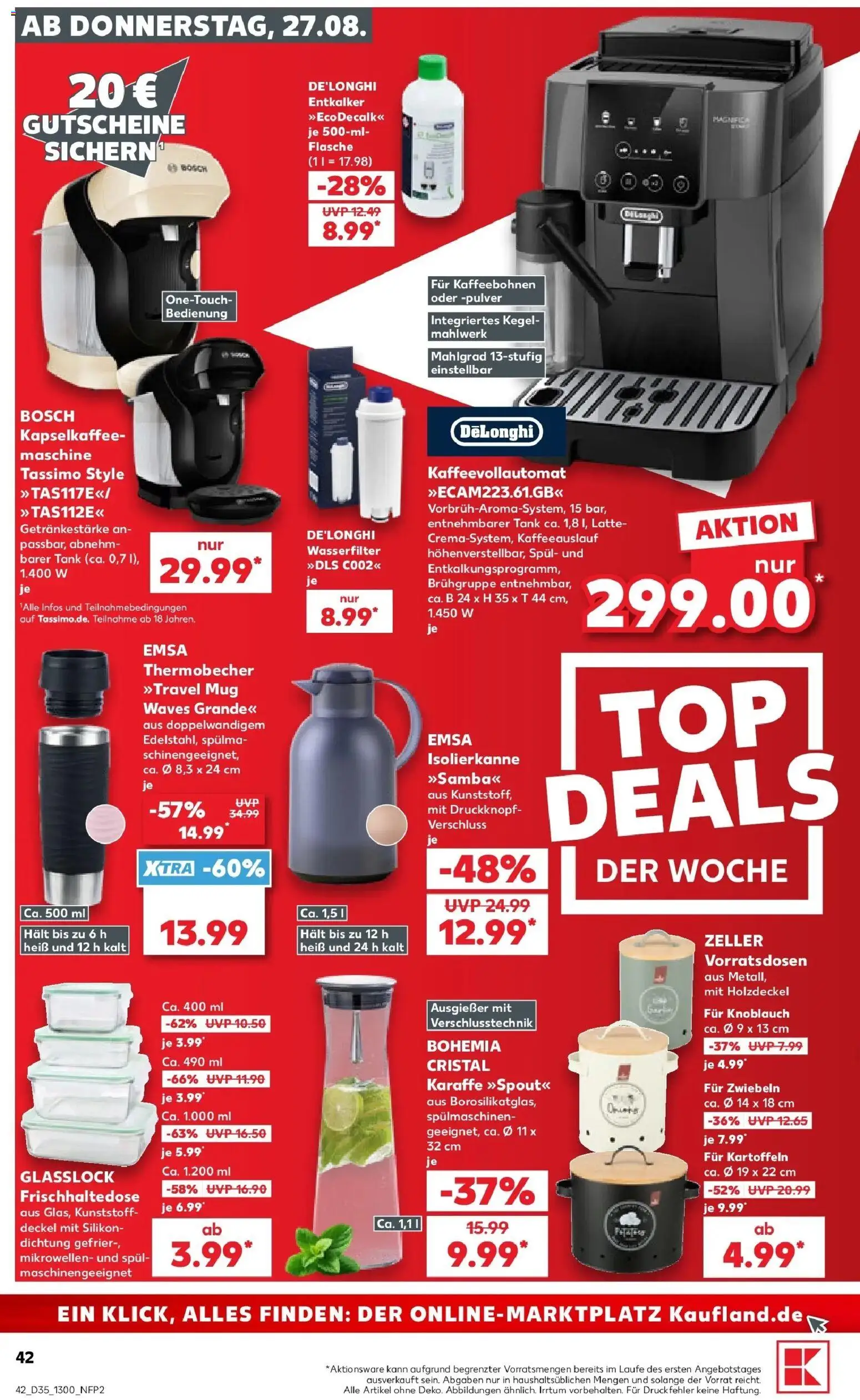 Prospekt Kaufland ab 27.08.2026 » Angebote Online zum Blättern | Seite: 42 | Produkte: Bosch, Zwiebeln, Knoblauch, Tassimo