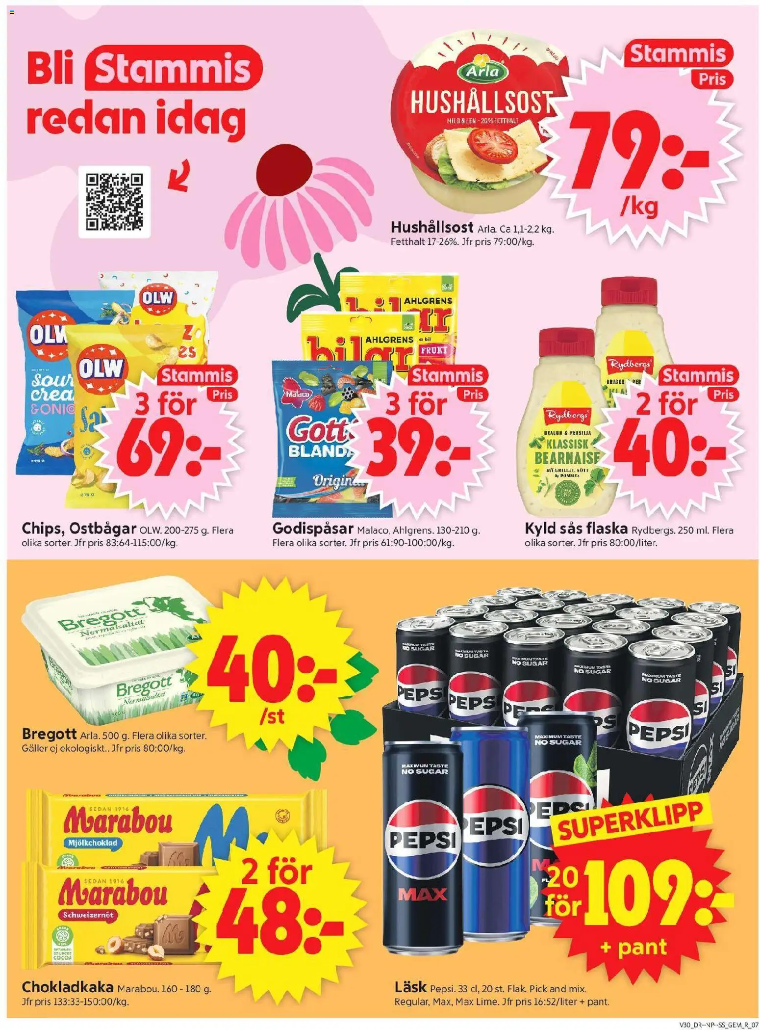 ICA Supermarket reklamblad aktuell från 20/07/2026 | Sida: 9 | Produkter: Chokladkaka, Galler, Pepsi, Persilja