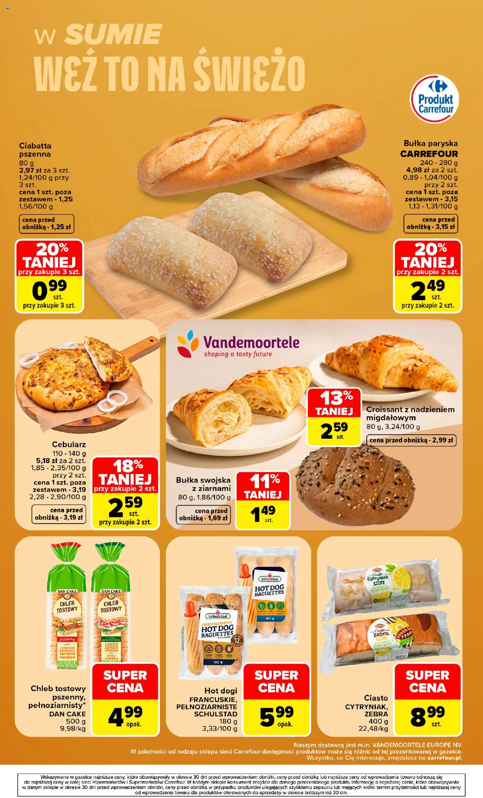 Carrefour gazetka - Weź to na świeżo od 19.10.2026 | Strona: 6 | Produkty: Bułka, Chleb, Hot dog, Ciabatta