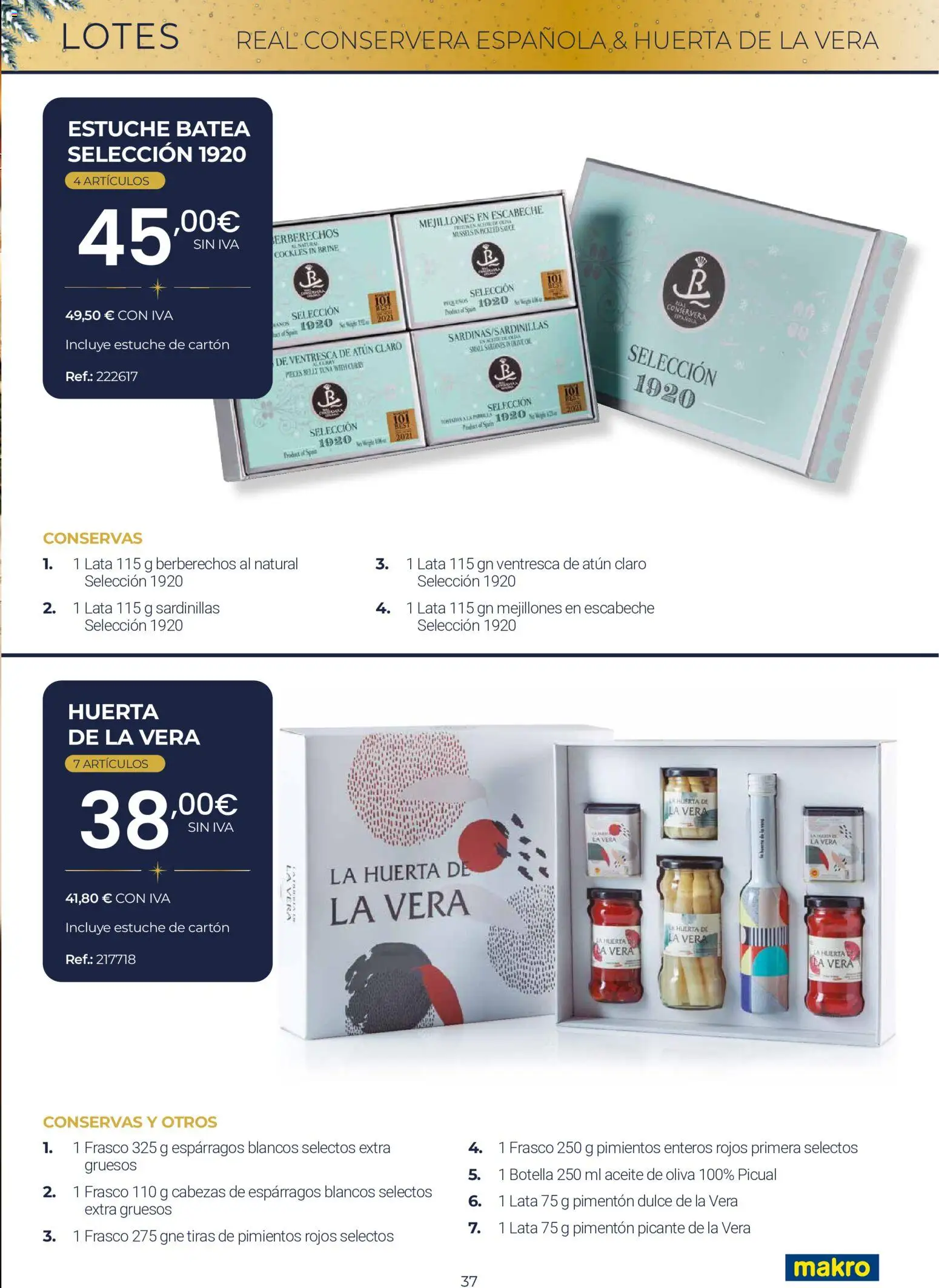 Makro Lotes y Cestas Navidad Centro │ válido desde el 03/09/2026 | Página: 37 | Productos: Berberechos, Atún, Aceite, Aceite de oliva
