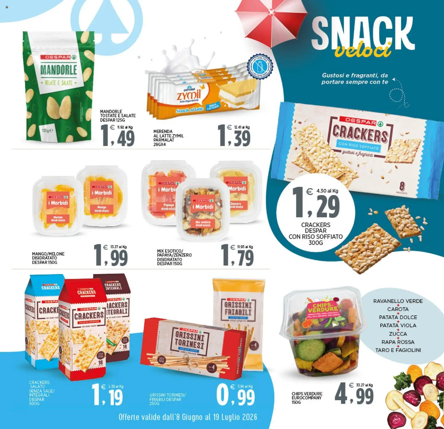 Volantino Interspar del 08.06.2026 | Pagina: 3 | Prodotti: Mandorle, Zucca, Grissini, Fagiolini