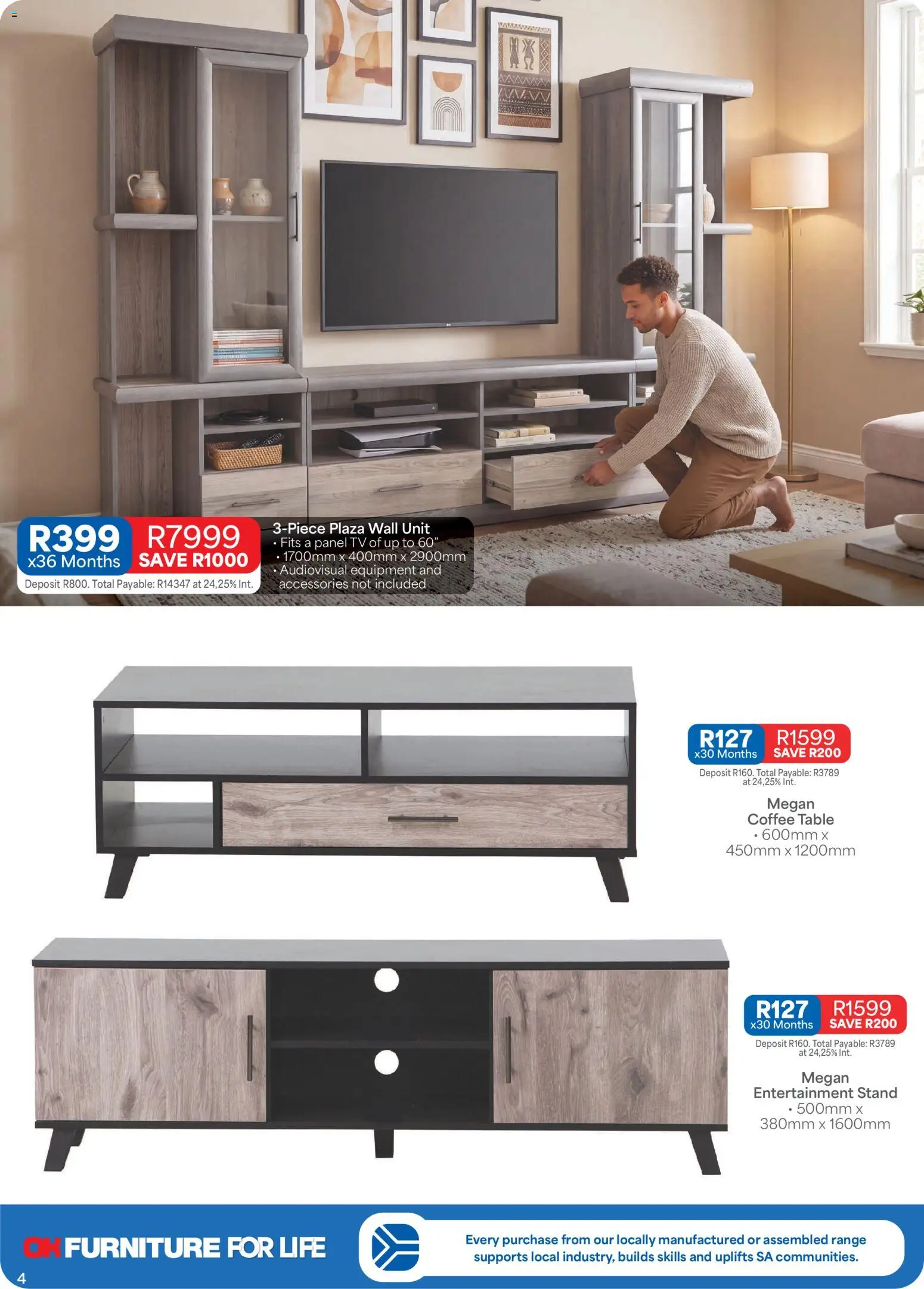 New OK Furniture catalogue – valid from 12/10/2026 | Page: 4 | Products: TV, Table, Wall unit, Coffee