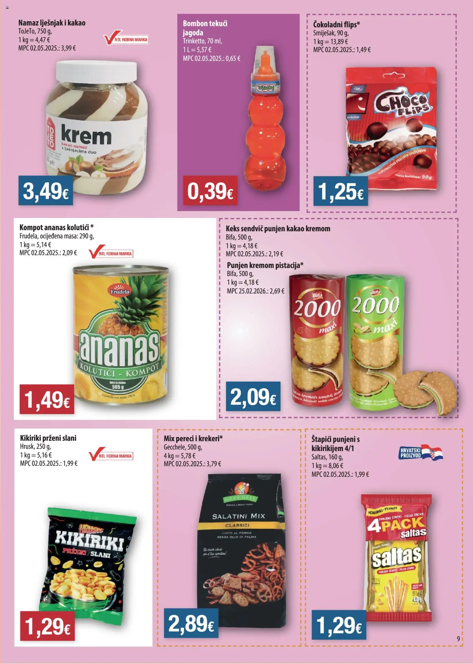 NTL katalog | vrijedi od 19.08.2026 | Stranica: 9 | Proizvodi: Bombon, Lješnjak, Kakao, Pereci