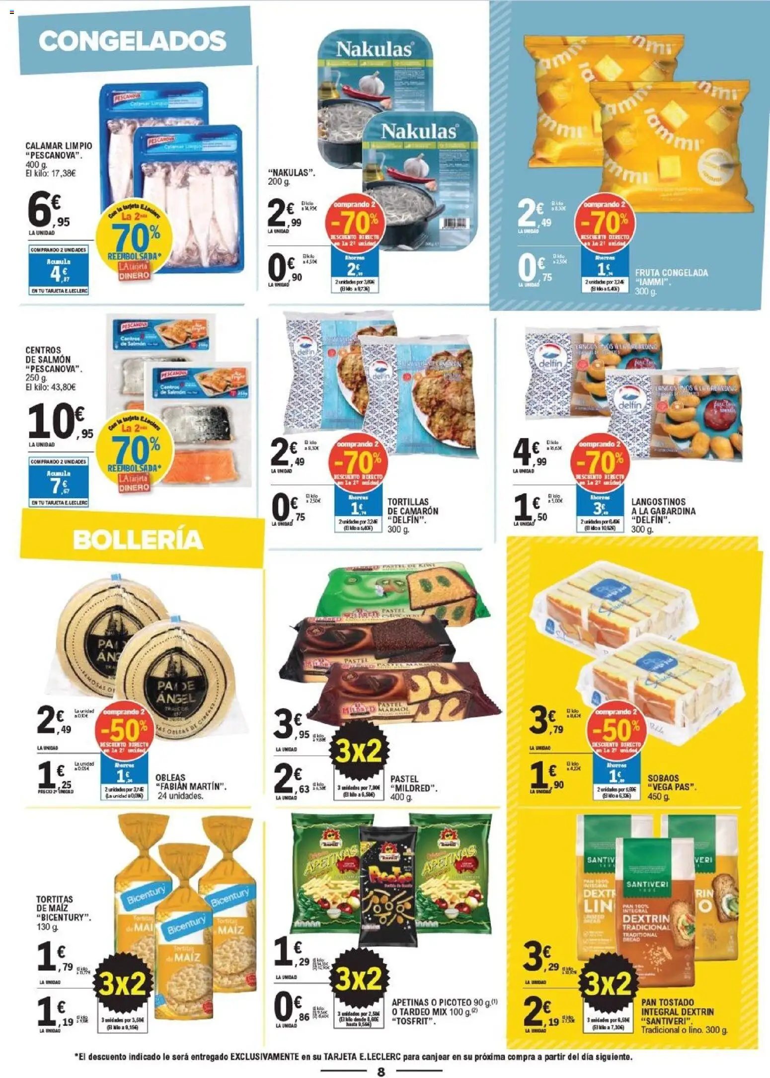 E.Leclerc - Vitoria-Gasteiz │ válido desde el 28/10/2026 | Página: 8 | Productos: Pan tostado, Fruta, Pan, Fruta congelada