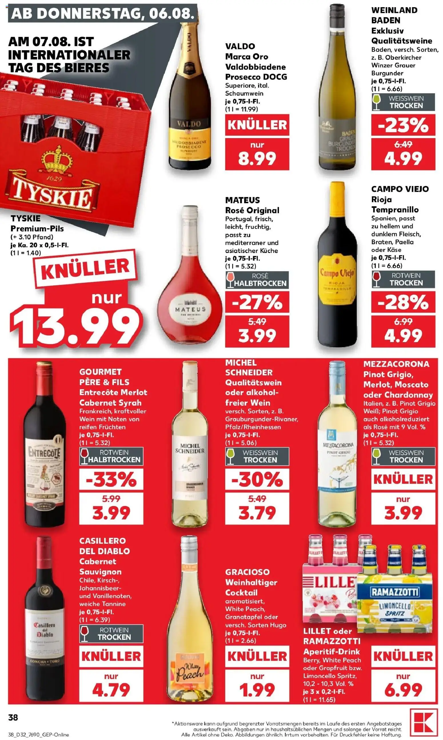 Kaufland Prospekt Calw – gültig ab 03.08.2026 | Seite: 47 | Produkte: Tyskie, Merlot, Prosecco, Wein