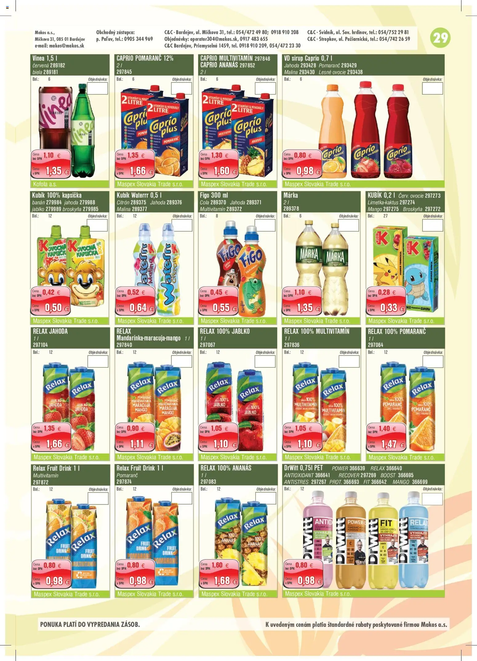 Nové Makos akcie – leták je platný od 02.11.2026 | Strana: 29 | Produkty: Multivitamín, Sirup, Vinea, Ovocie