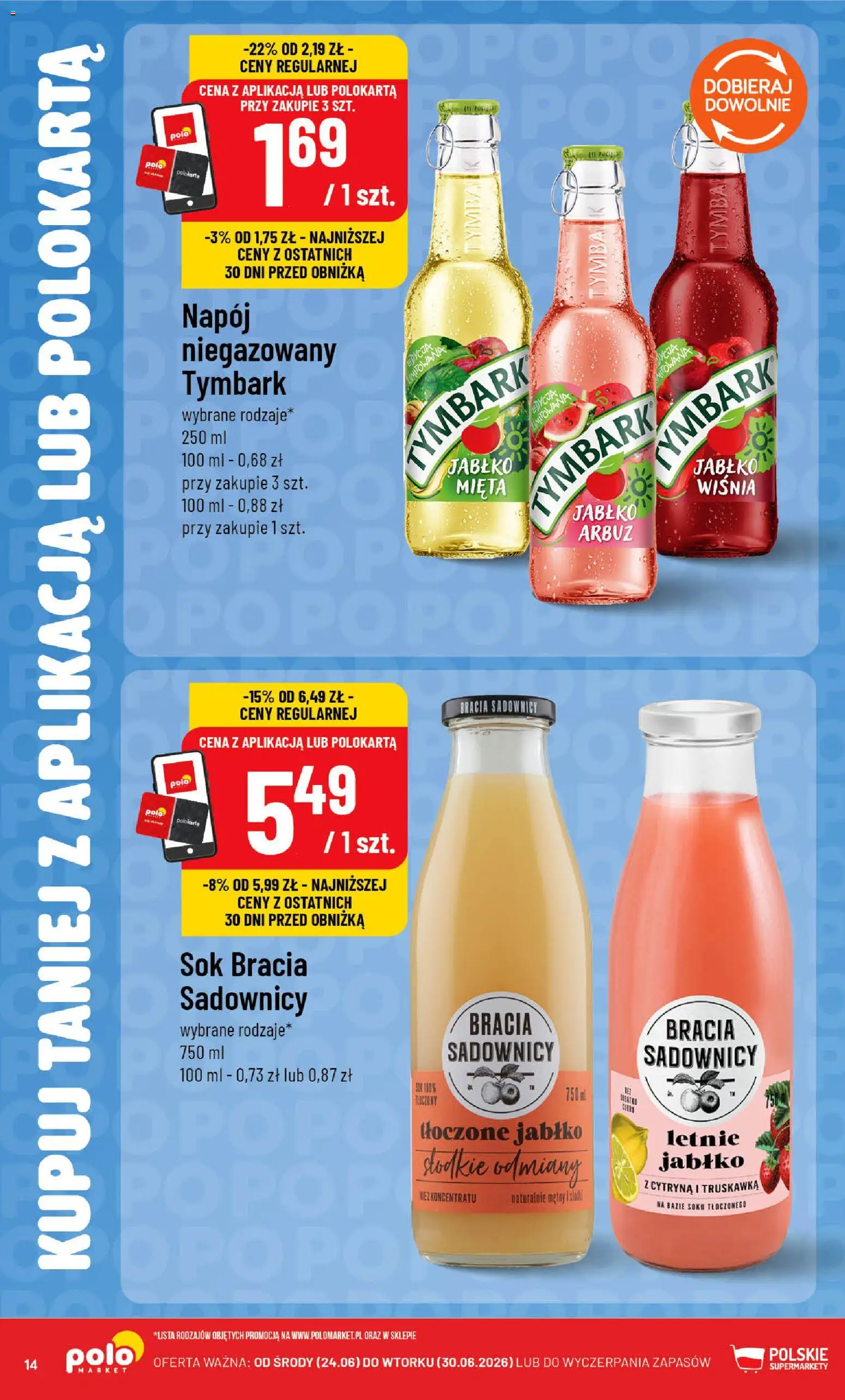 POLOmarket gazetka - Kupuj taniej z POLOappką od 24.06.2026 | Strona: 14 | Produkty: Cytryna, Arbuz, Mięta, Sok