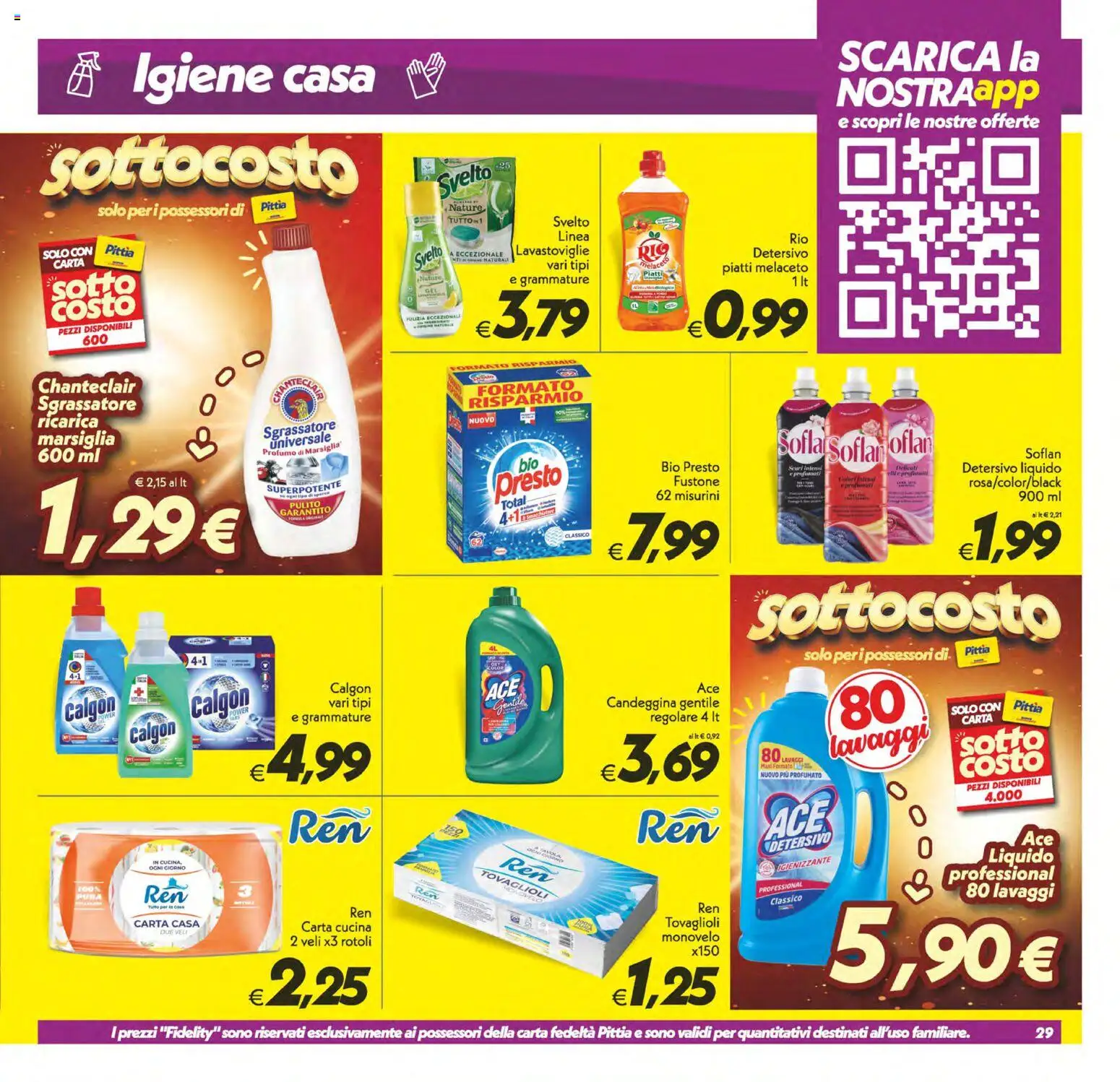 Volantino SuperConveniente del 13/10/2026 | Pagina: 29 | Prodotti: Candeggina, Sgrassatore, Lavastoviglie, Profumo