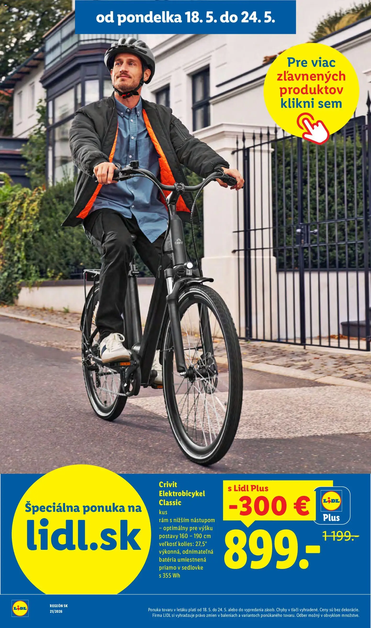 Nové Lidl akcie – leták je platný od 18.05.2026 | Strana: 10 | Produkty: Elektrobicykel, Rám