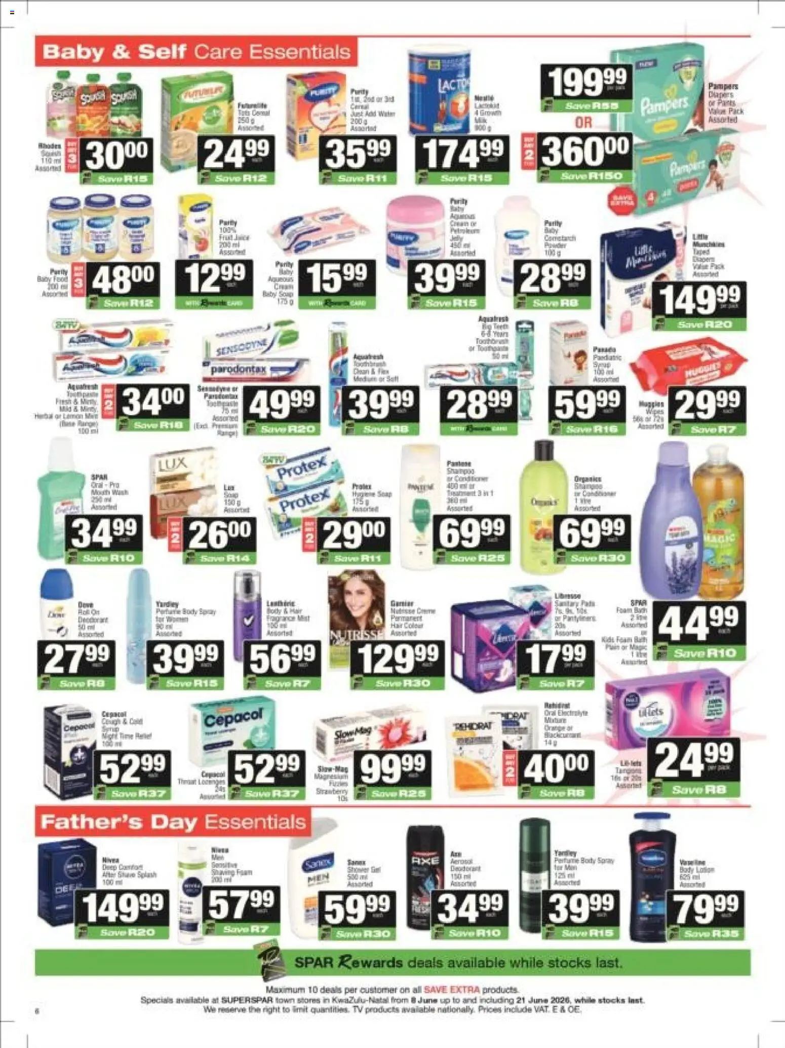 New Superspar catalogue – valid from 08.06.2026 | Page: 6 | Products: TV, Body spray, Deodorant, Water