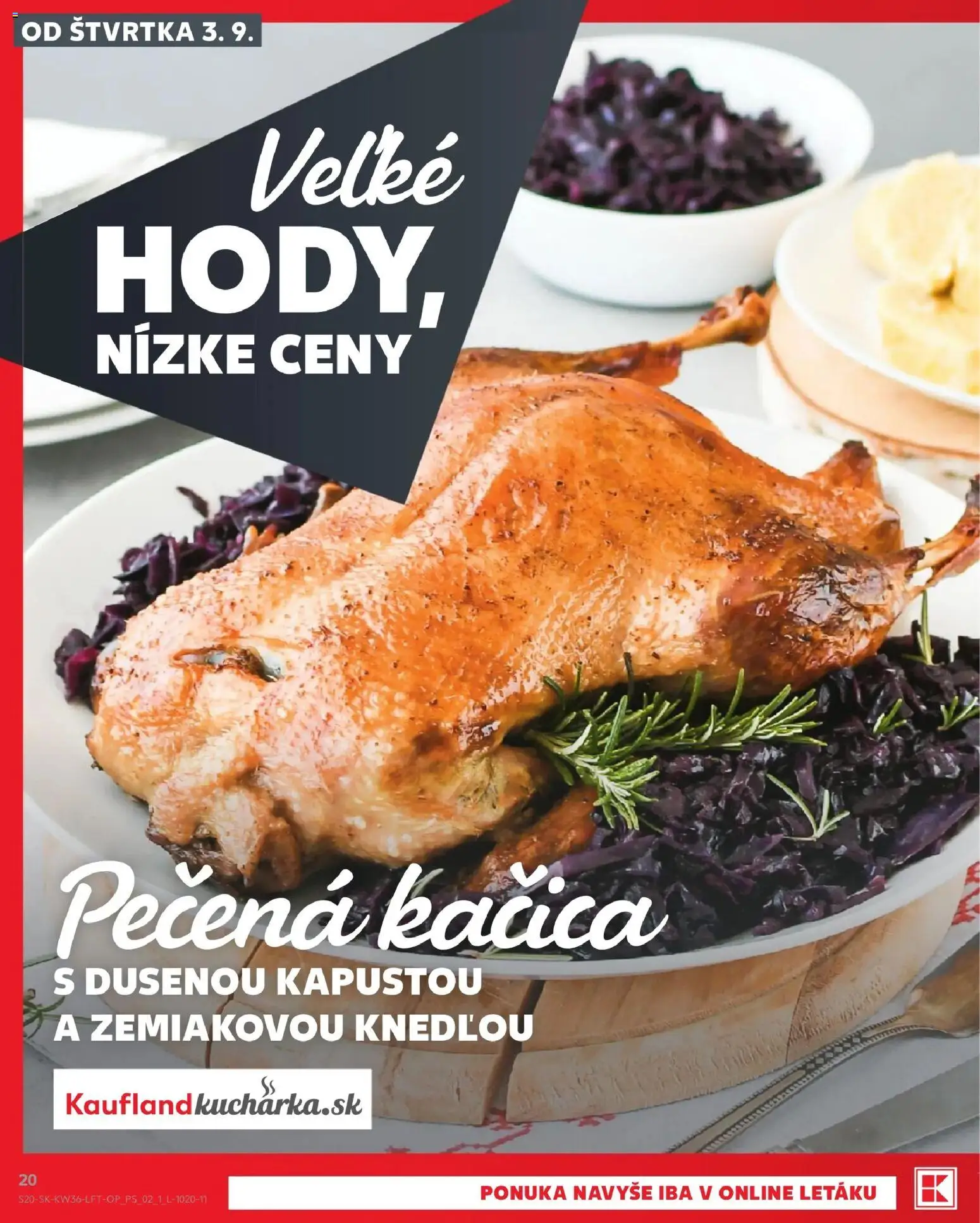 Nové Kaufland akcie – leták je platný od 03.09.2026 | Strana: 20 | Produkty: Kačica