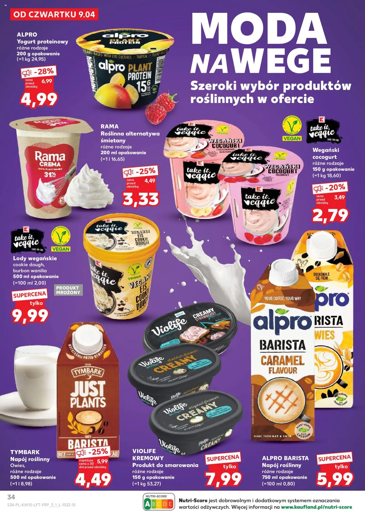 Kaufland gazetka od 09.04.2026 | Strona: 34 | Produkty: Alpro, Rosliny, Burbon, Cheddar