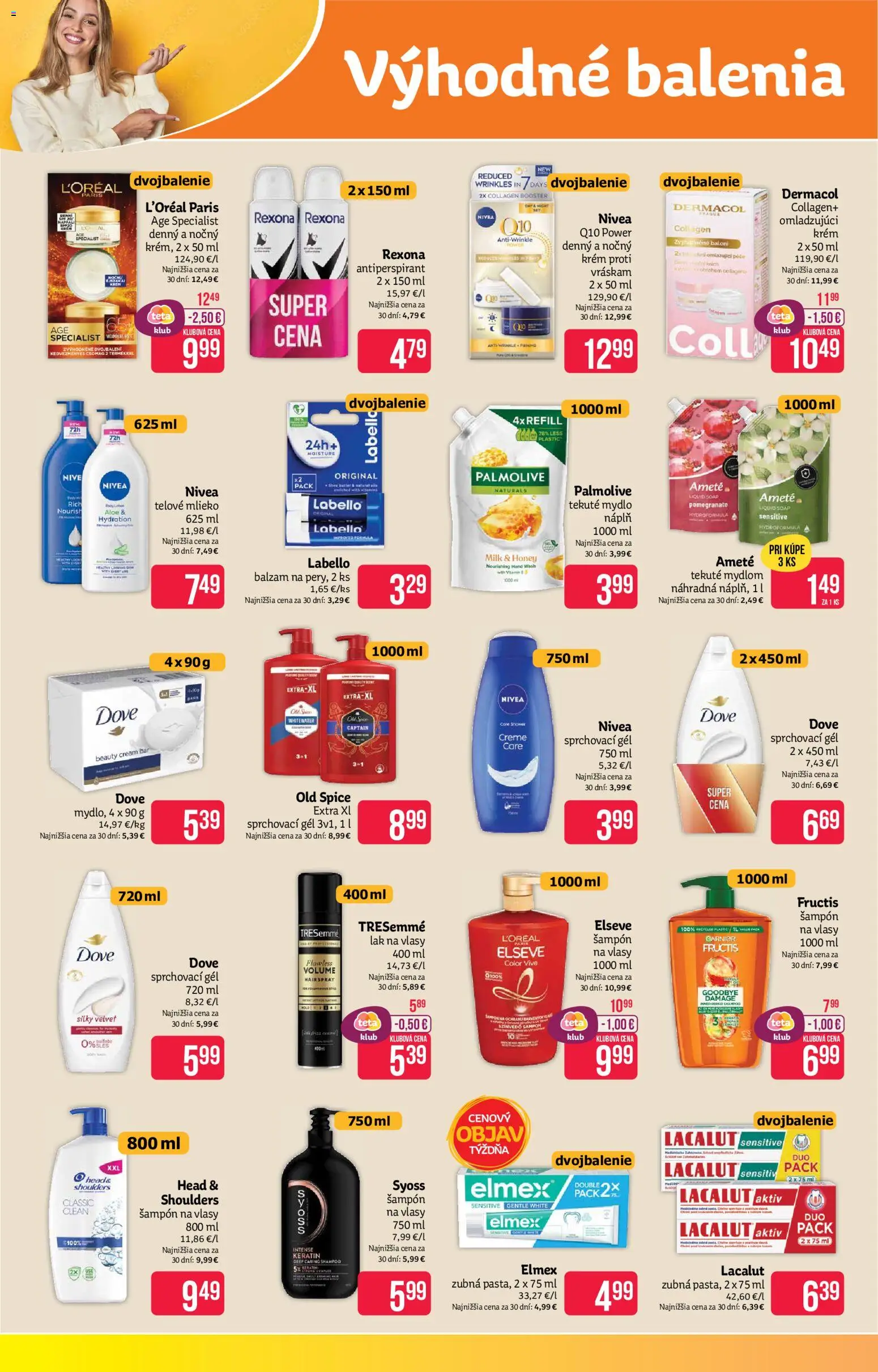 Nové Teta drogerie akcie – leták je platný od 08.06.2026 | Strana: 2 | Produkty: Mlieko, Nivea, Antiperspirant, Zubná pasta