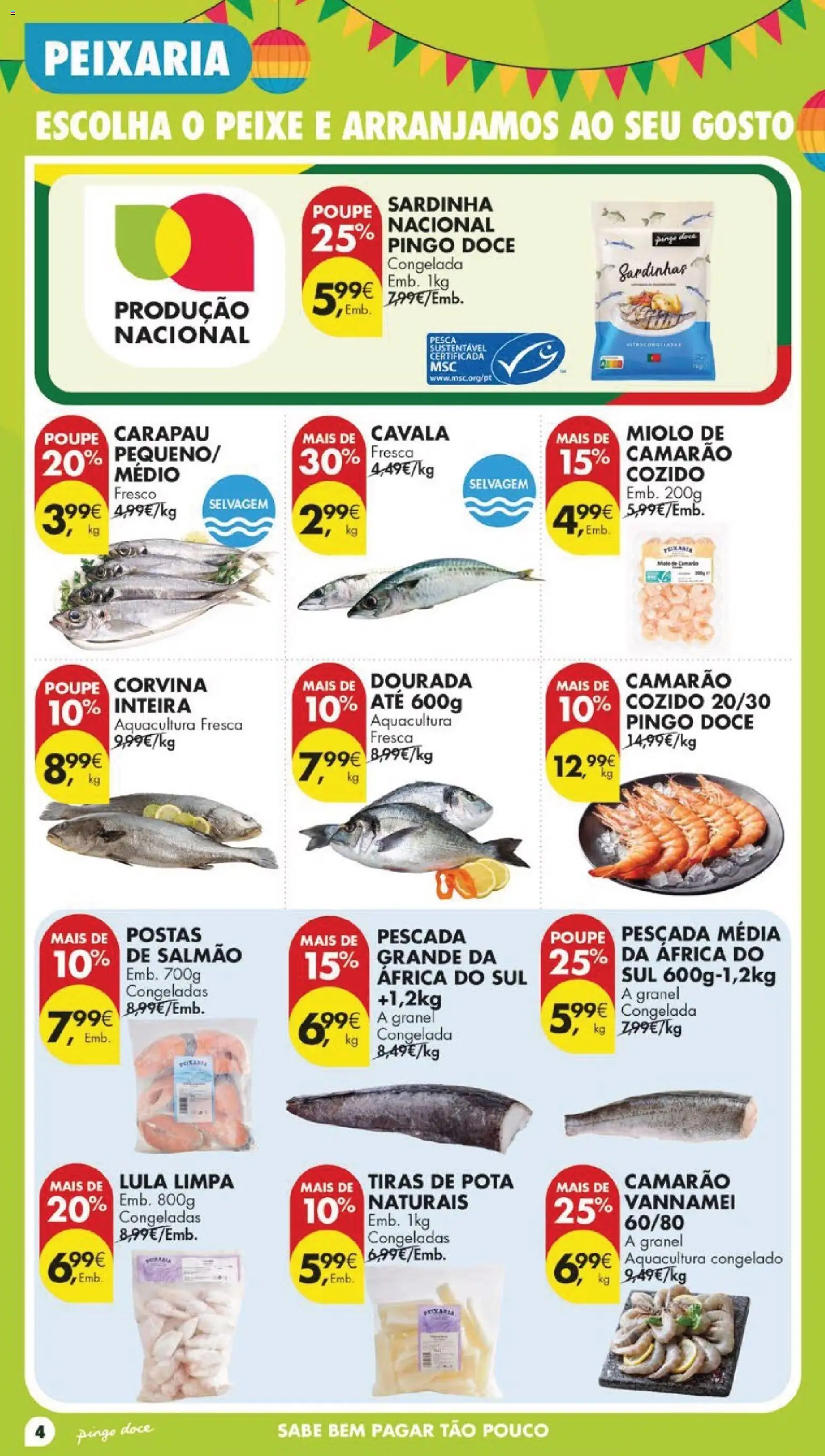 Pingo Doce folheto │ válido de 23/06/2026 | Página: 8 | Produtos: Pescada, Camarão, Salmão, Peixe