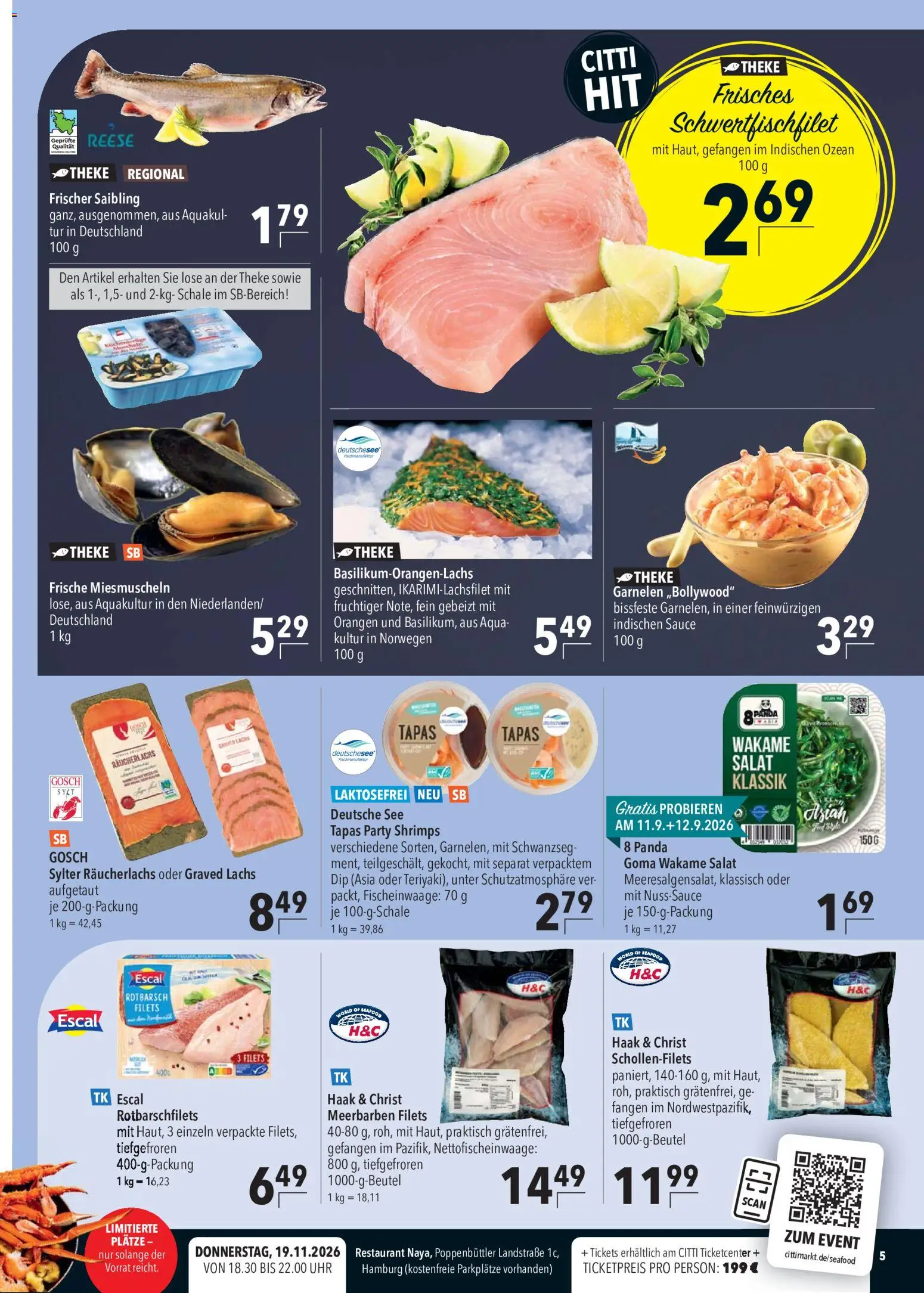 CITTI Markt Prospekt – gültig ab 09.09.2026 | Seite: 5 | Produkte: Tür, Lachs, Räucherlachs, Uhr