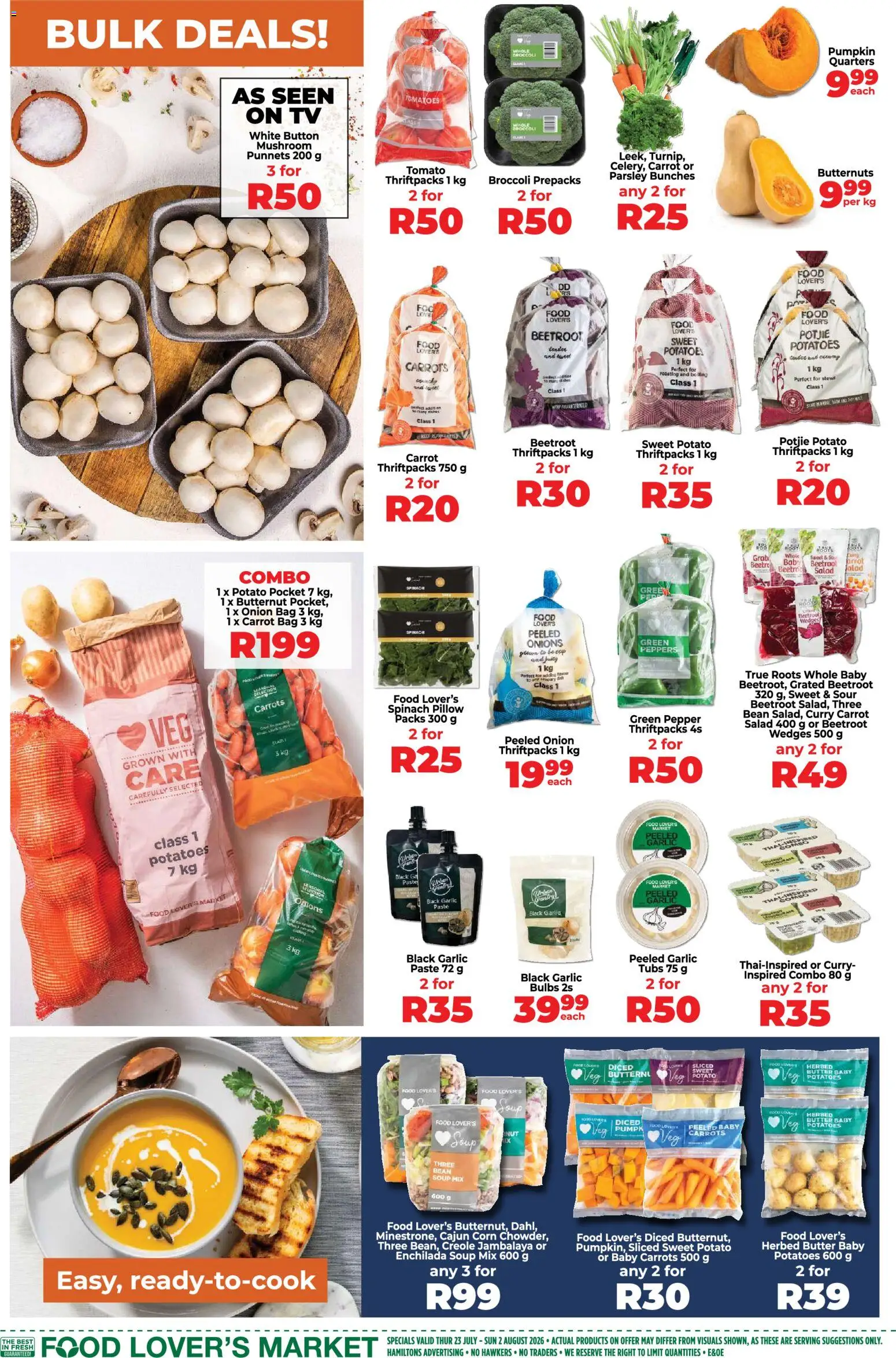 New Food Lover's Market catalogue – valid from 23/07/2026 | Page: 2 | Products: Bag, Carrots, Soup, Salad