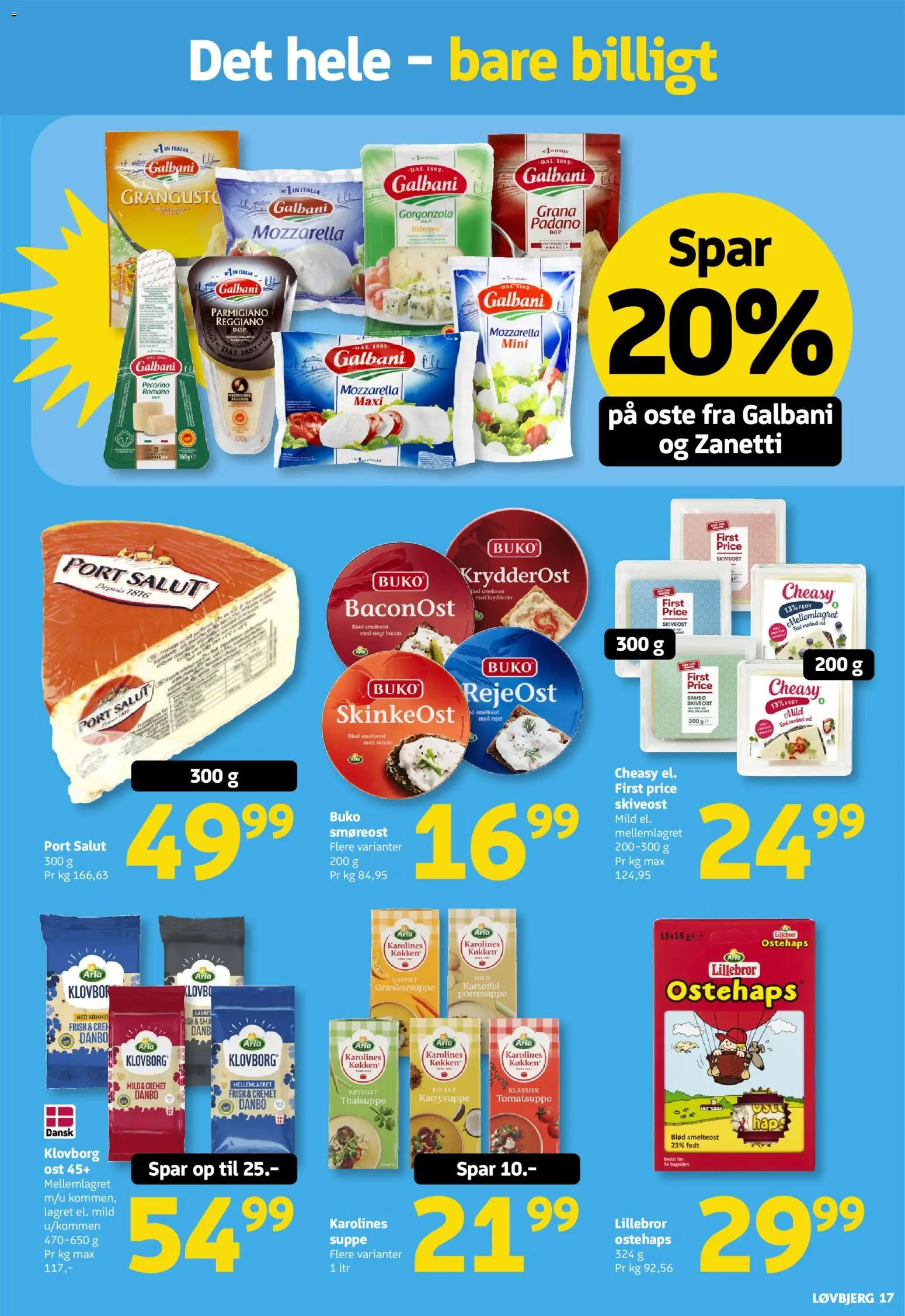 Løvbjerg tilbudsavis – gyldig fra 21/08/2026 | Side: 17 | Produkter: Gorgonzola, Smøreost, Skiveost, Parmigiano Reggiano