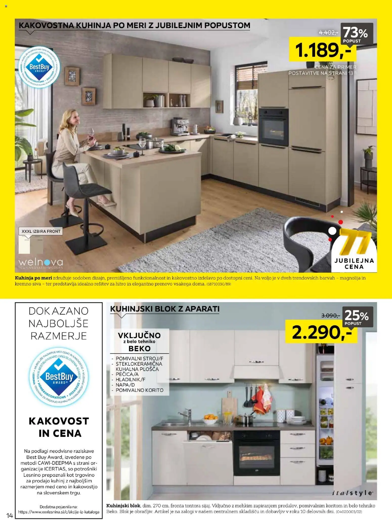 Novi XXXL Lesnina katalog ponudbe – veljaven od 14.09.2026 | Stran: 14 | Izdelki: Med, Kuhalna plosca, Kuhinja, Blok
