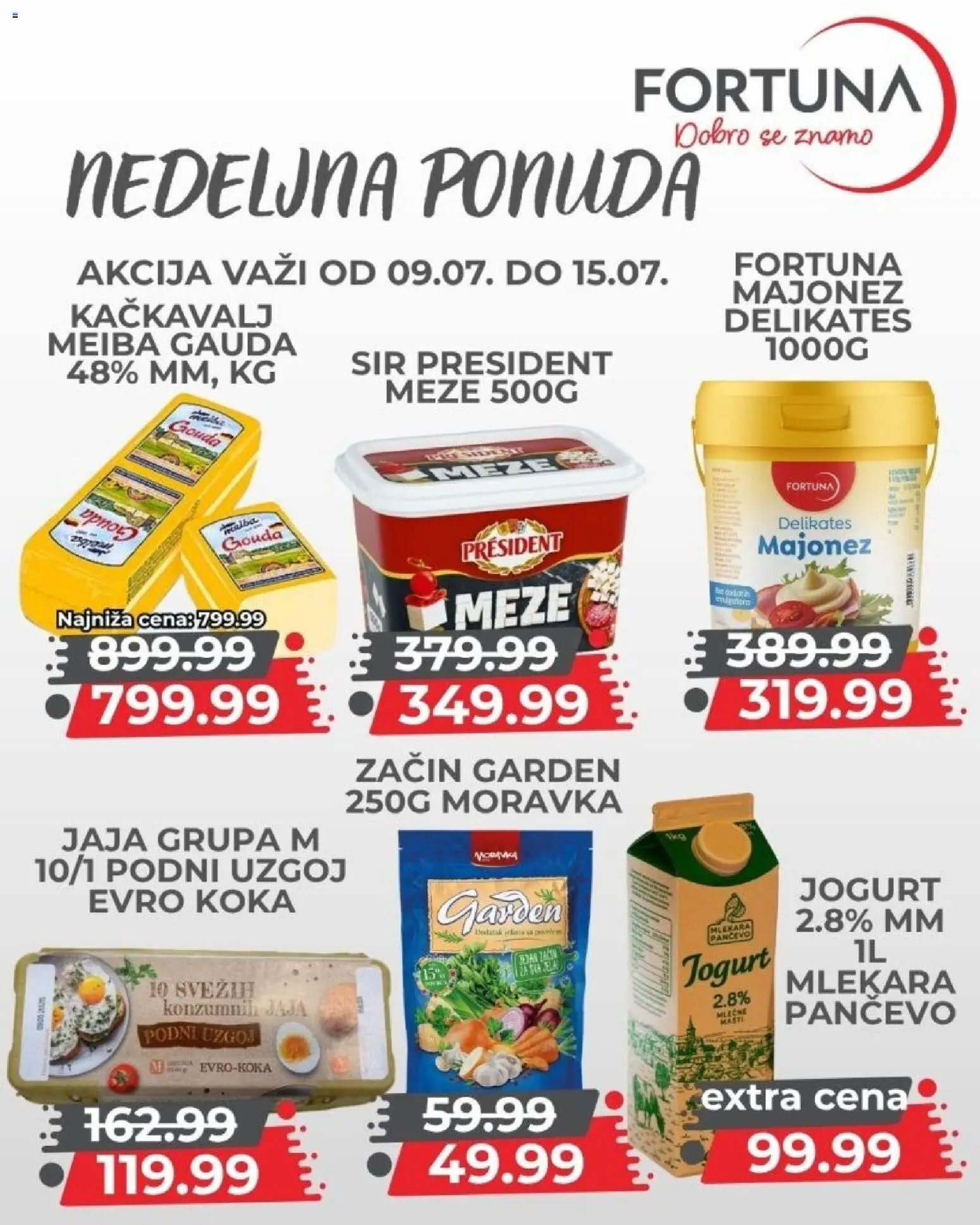 Fortuna Market katalog - važi od 09.07.2026 | Strana: 6 | Proizvode: Gouda, Sir, Kačkavalj, Jogurt