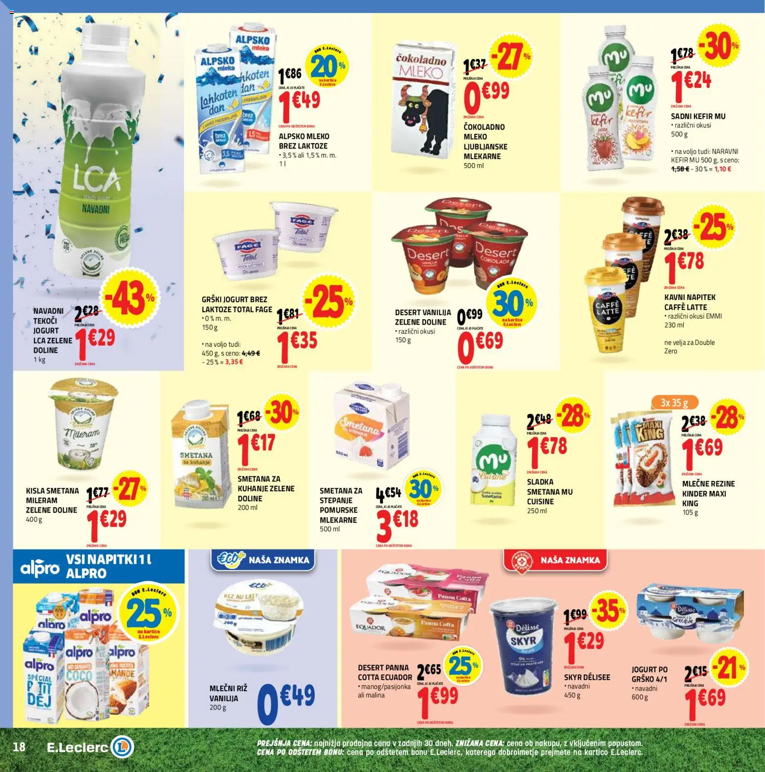 Novi E.leclerc katalog ponudbe – veljaven od 10.06.2026 | Stran: 18 | Izdelki: Grški jogurt, Skyr, Mleko, Smetana