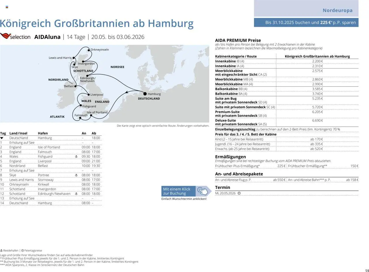 Aida Sommer 2026 – gültig ab 01.03.2026 | Seite: 59 | Produkte: Bett
