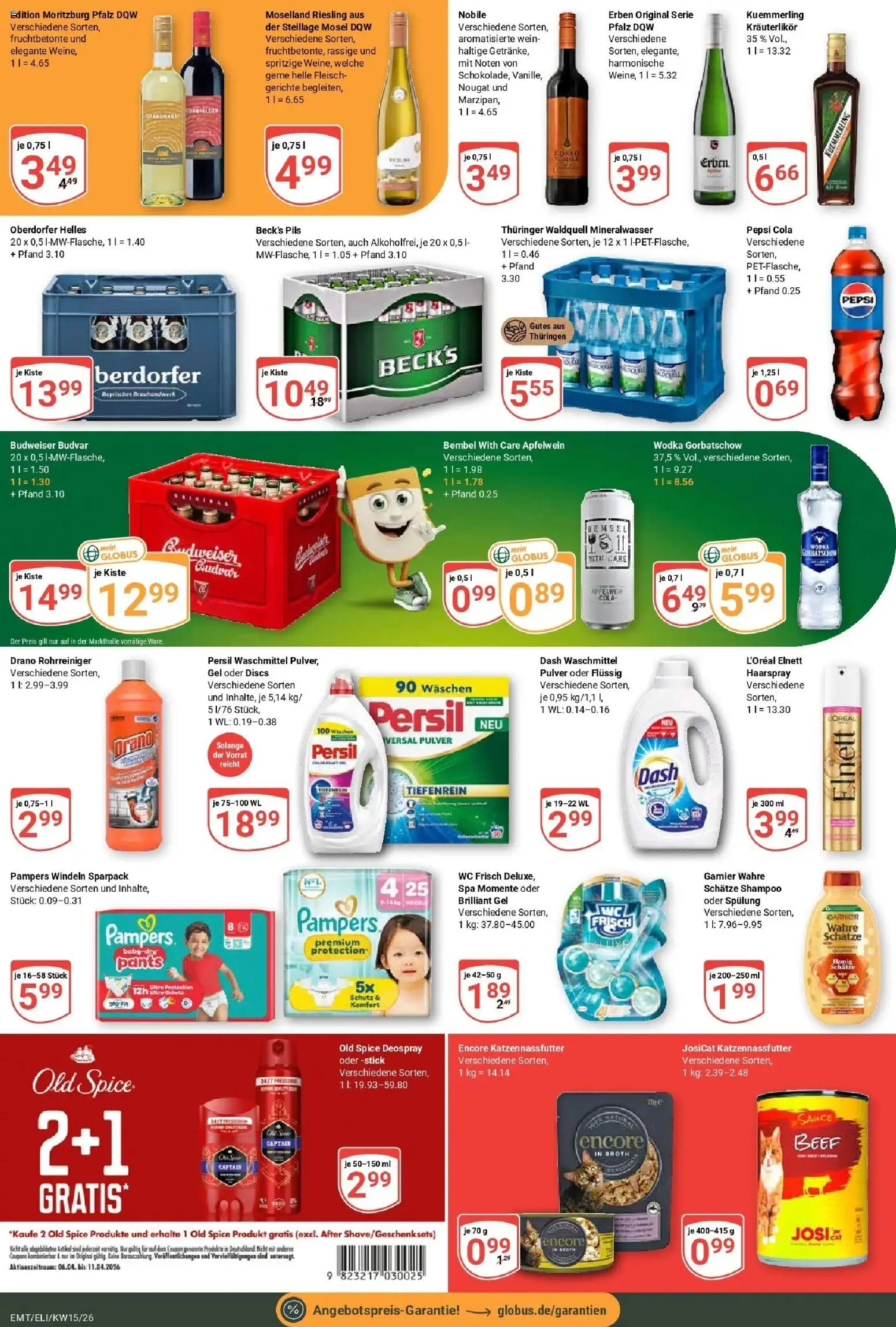 Globus prospekt Erfurt-Linderbach	 – gültig ab 07.04.2026 | Seite: 3 | Produkte: Pils, Shampoo, Kuemmerling, Deospray