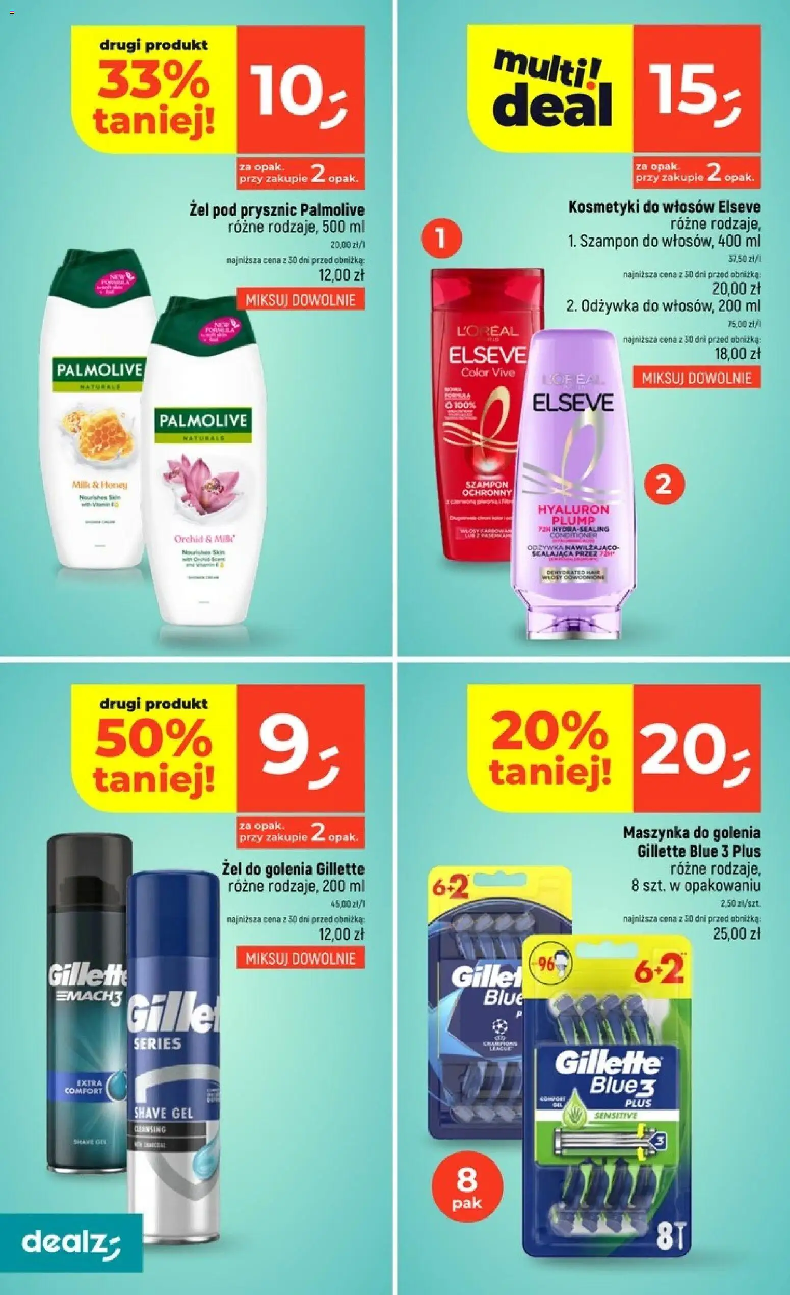 Dealz gazetka od 15.10.2026 | Strona: 36 | Produkty: Kosmetyki do włosów, Kosmetyki, Maszynka do golenia, Żel pod prysznic