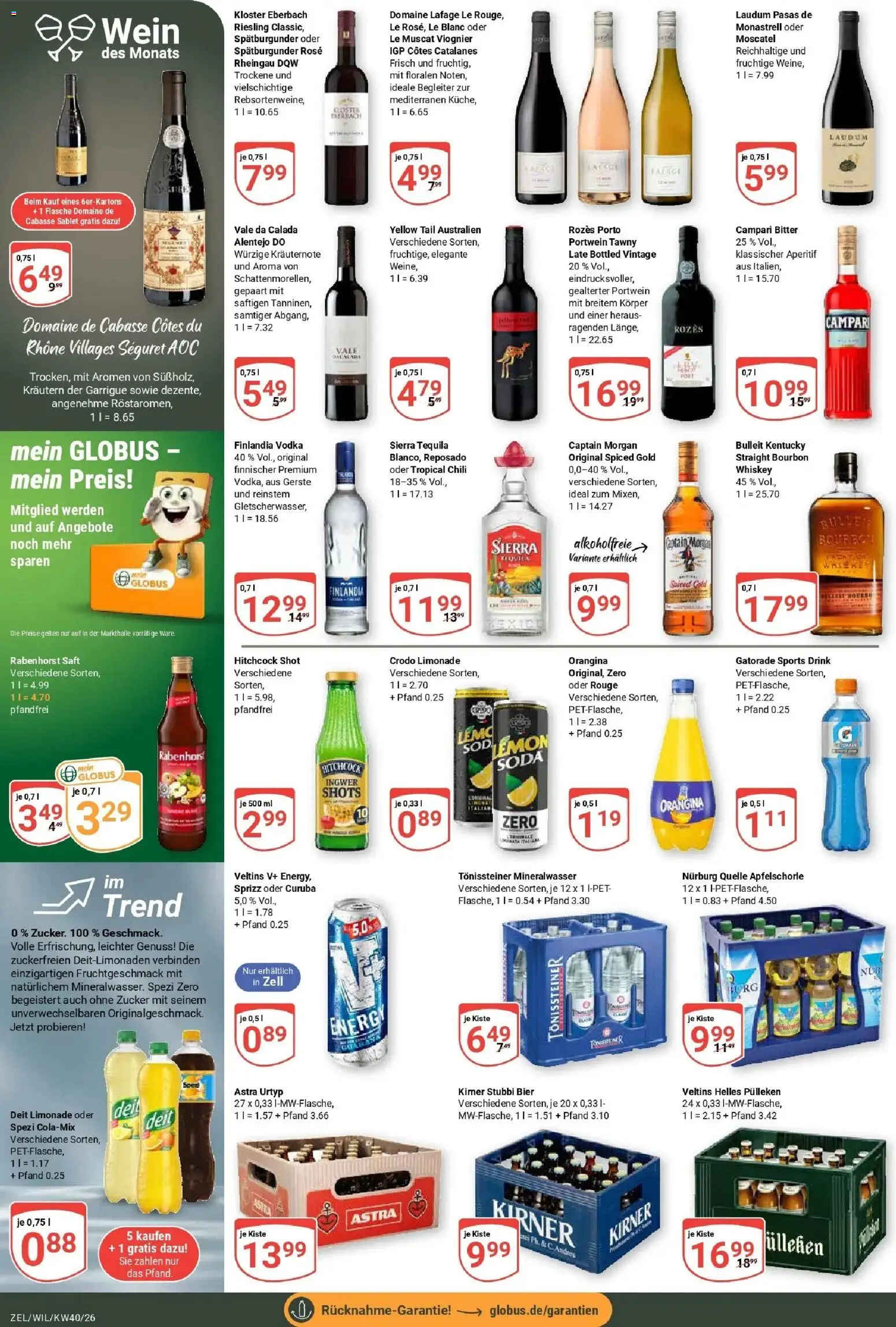 Globus Prospekt Wittlich (ab 28.09.2026) » Angebote online | Seite: 18 | Produkte: Campari, Limonade, Mineralwasser, Chili