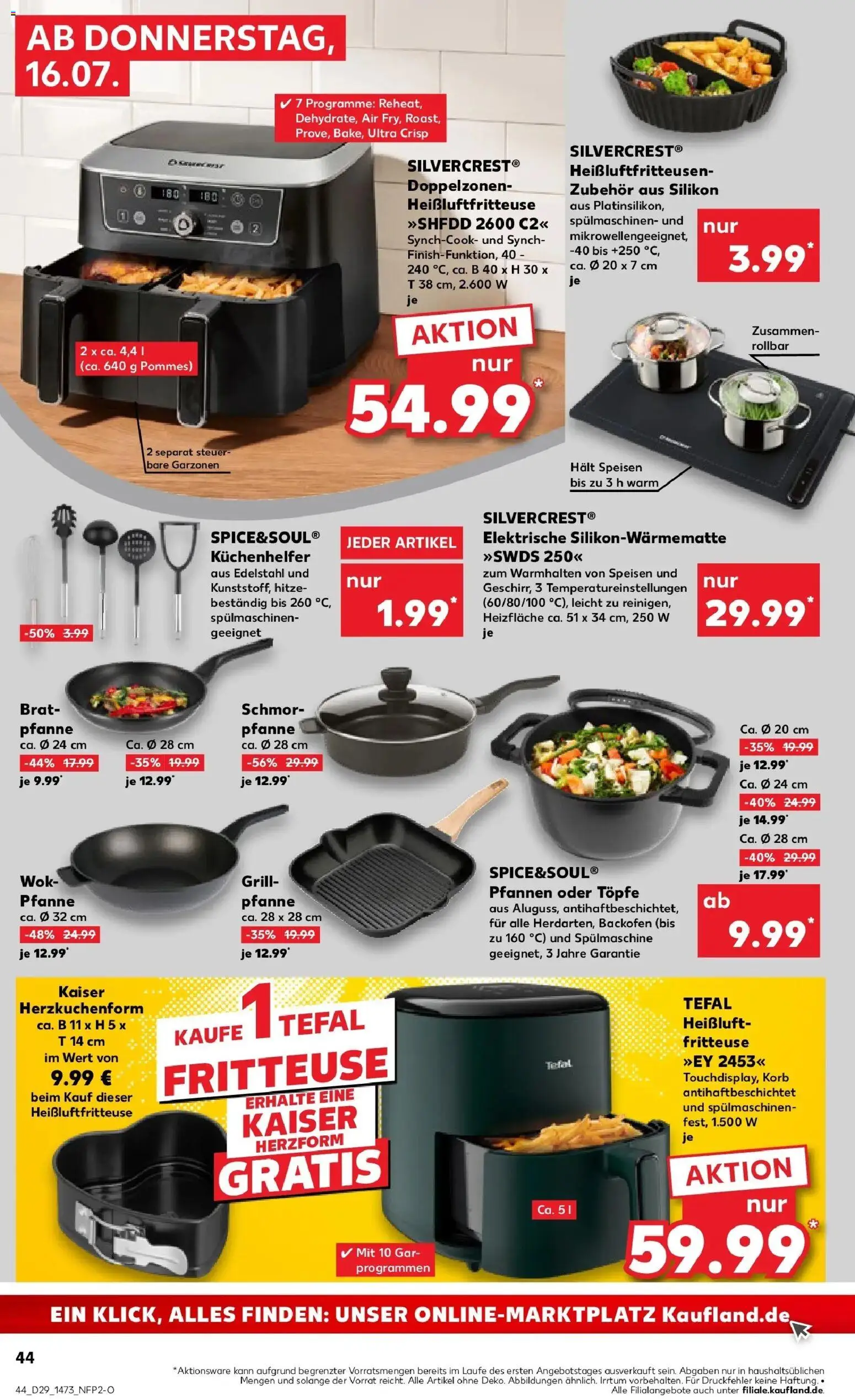 Kaufland Prospekt Finsterwalde – gültig ab 16.07.2026 | Seite: 44 | Produkte: Grill, Korb, Backofen, Fritteuse