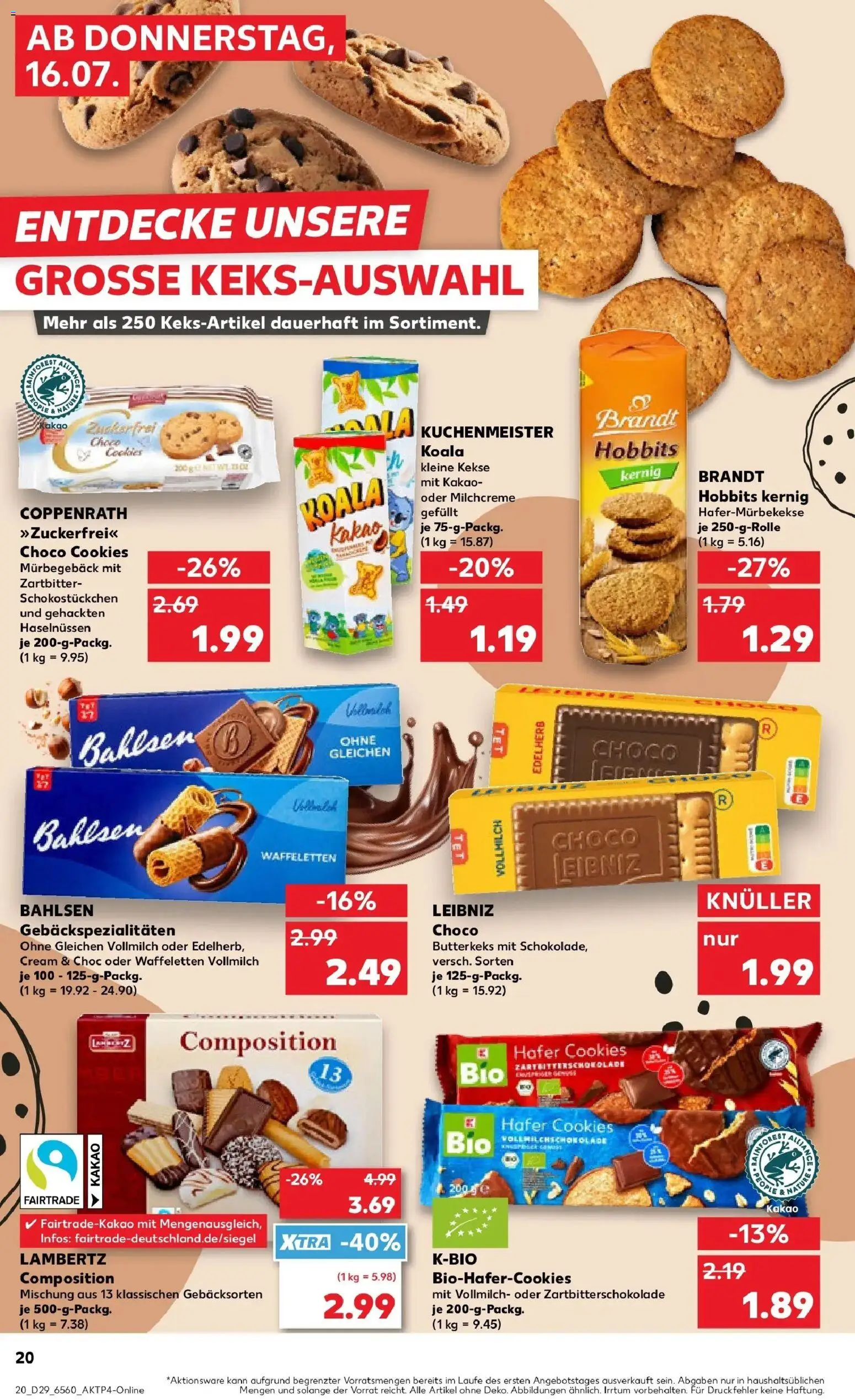 Kaufland Prospekt Kerpen – gültig ab 16.07.2026 | Seite: 20 | Produkte: Kekse