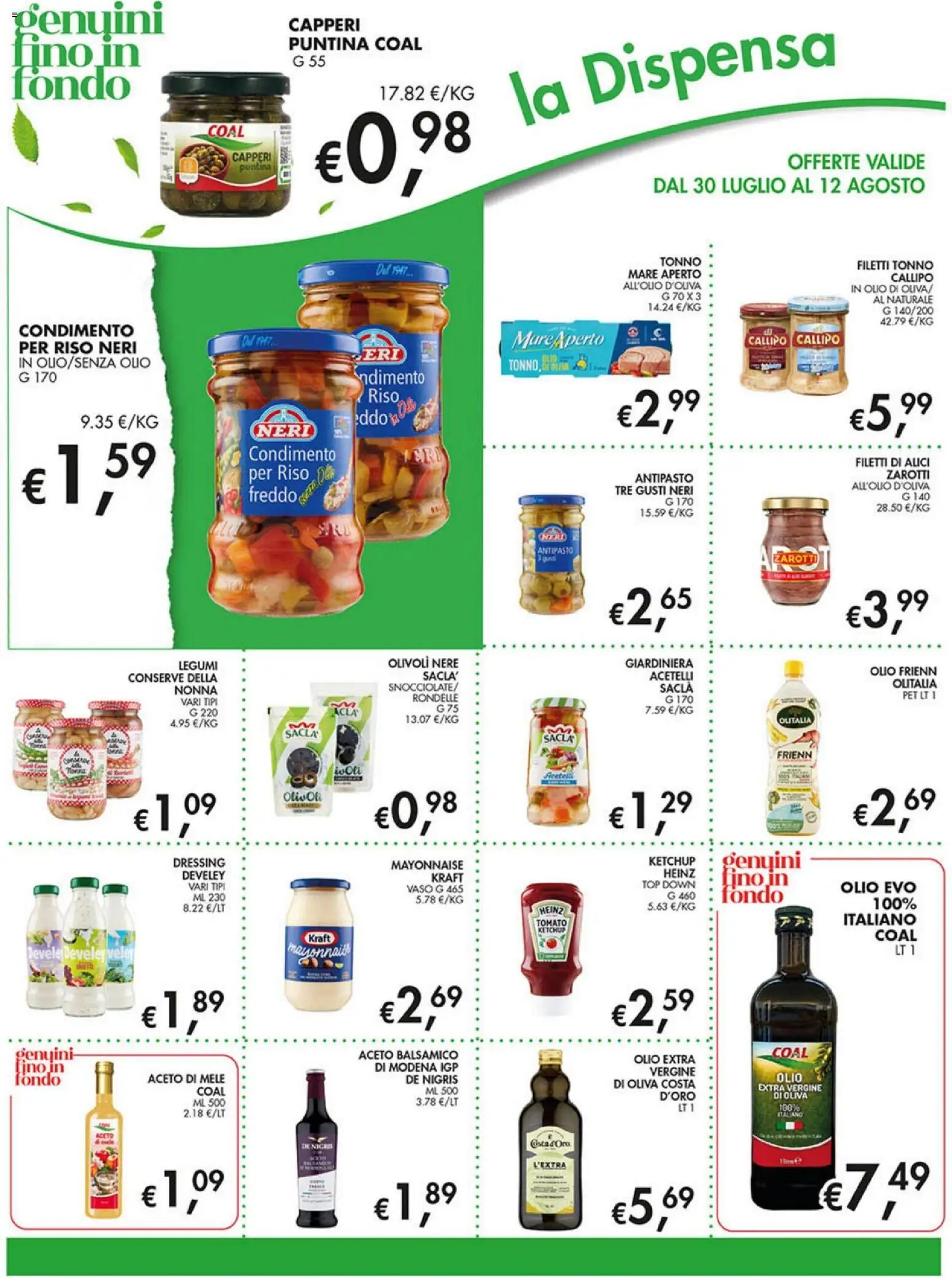 Volantino Coal del 30/07/2026 | Pagina: 12 | Prodotti: Legumi, Mele, Aceto, Vaso